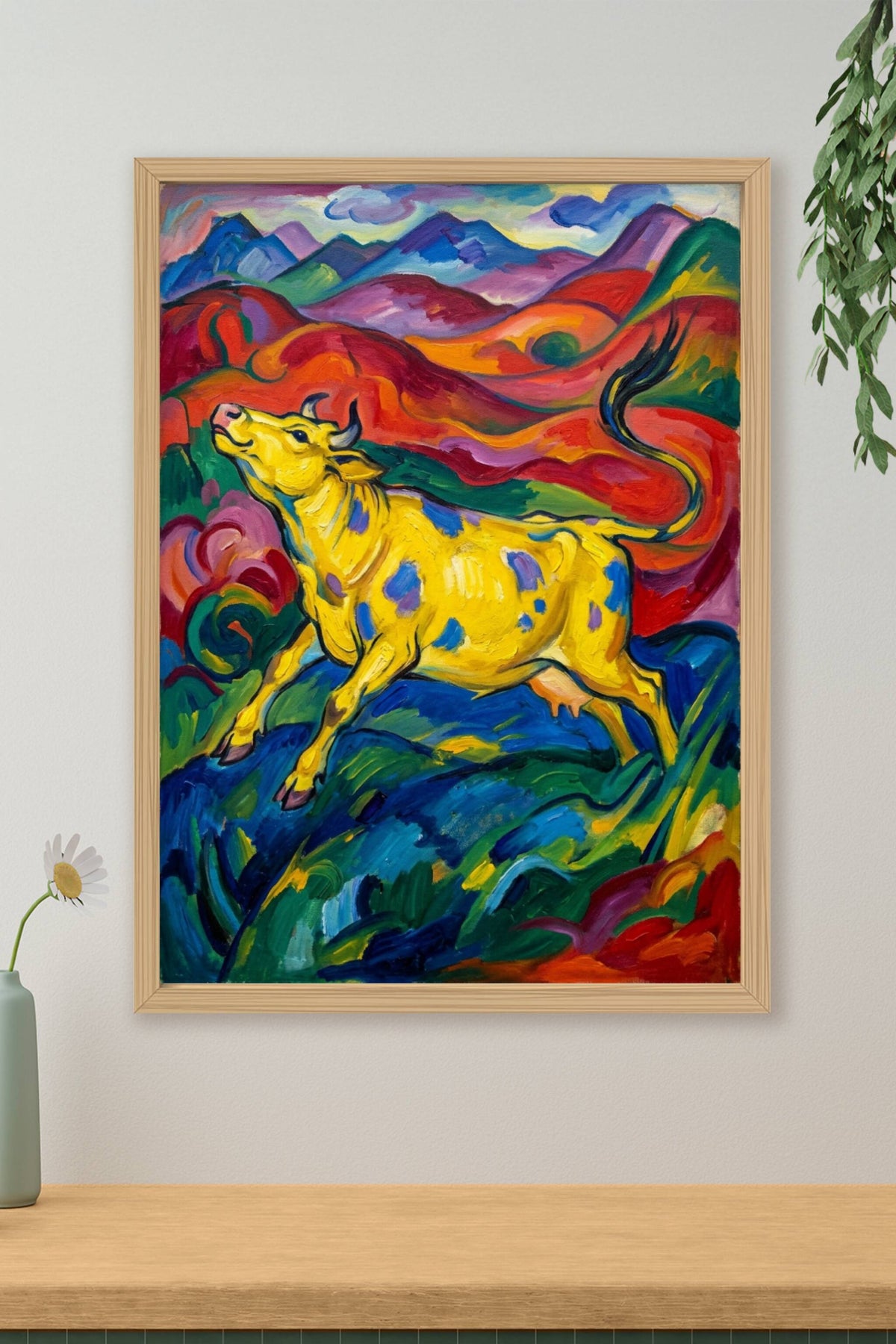 Poster La Vache Jaune, poster art contemporain