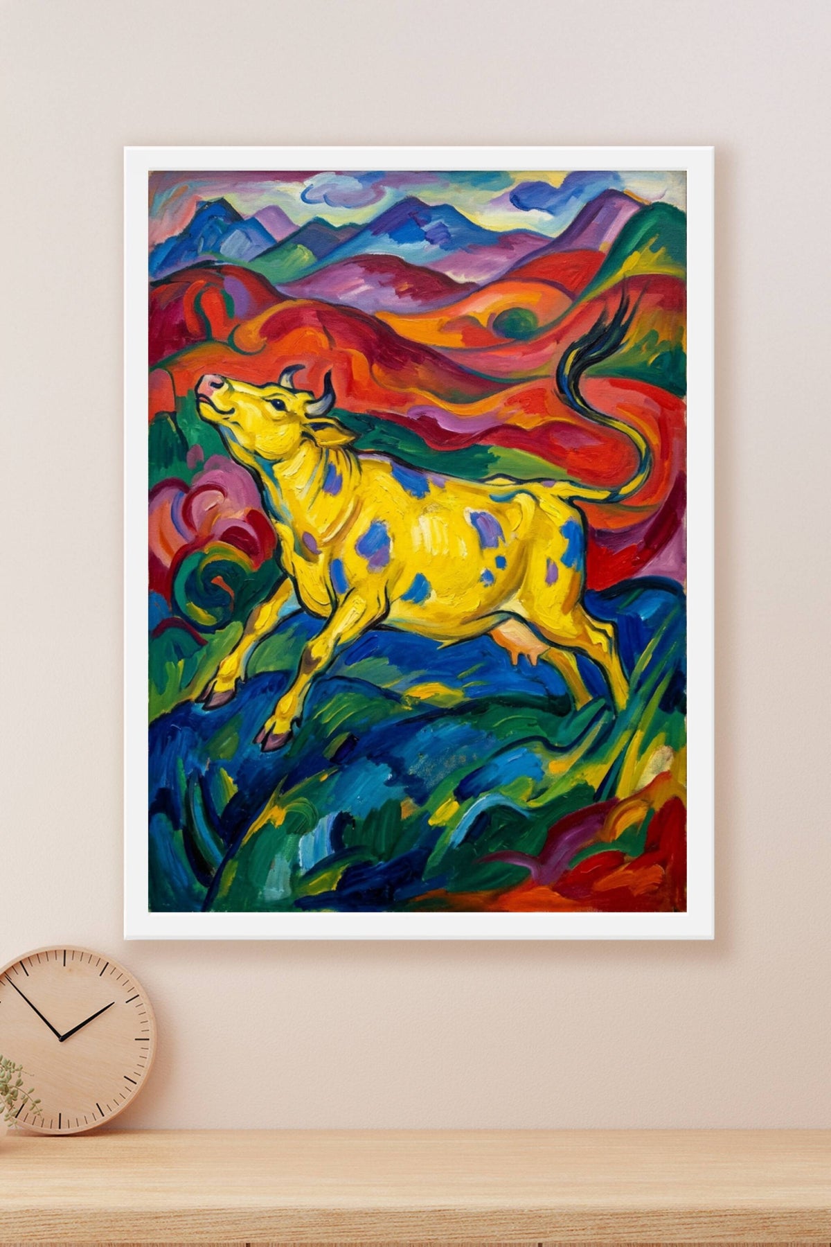 Poster La Vache Jaune, poster art contemporain