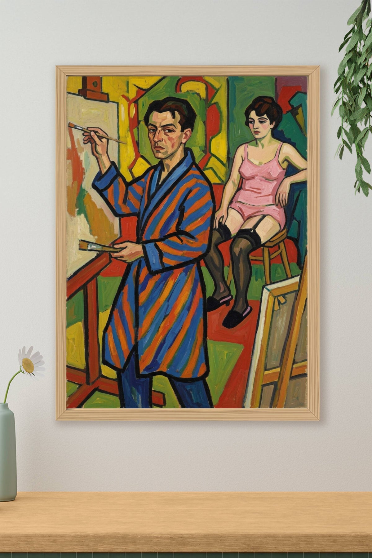 Affiche d'Artiste et son Modèle, poster expressionniste