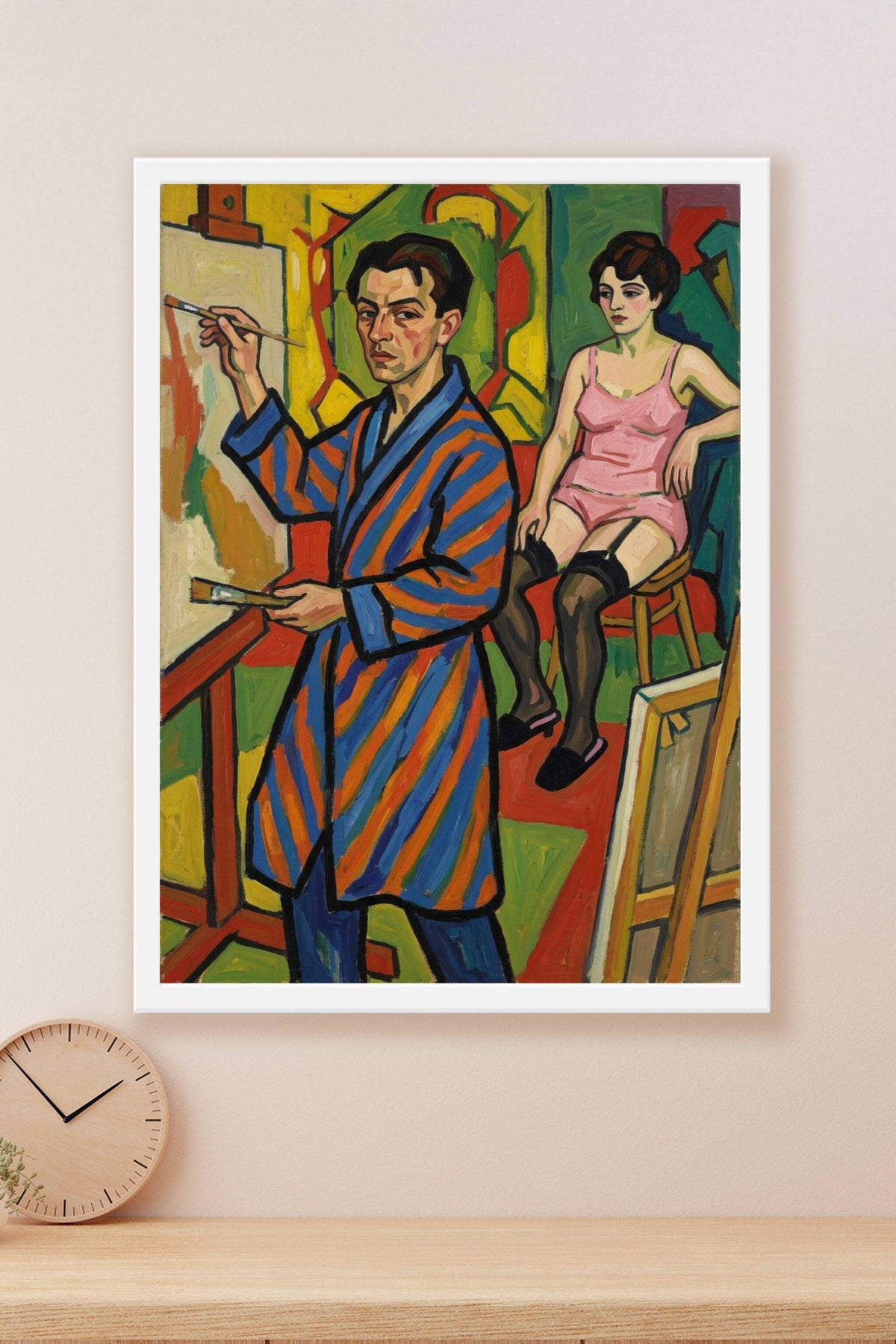 Affiche d'Artiste et son Modèle, poster expressionniste