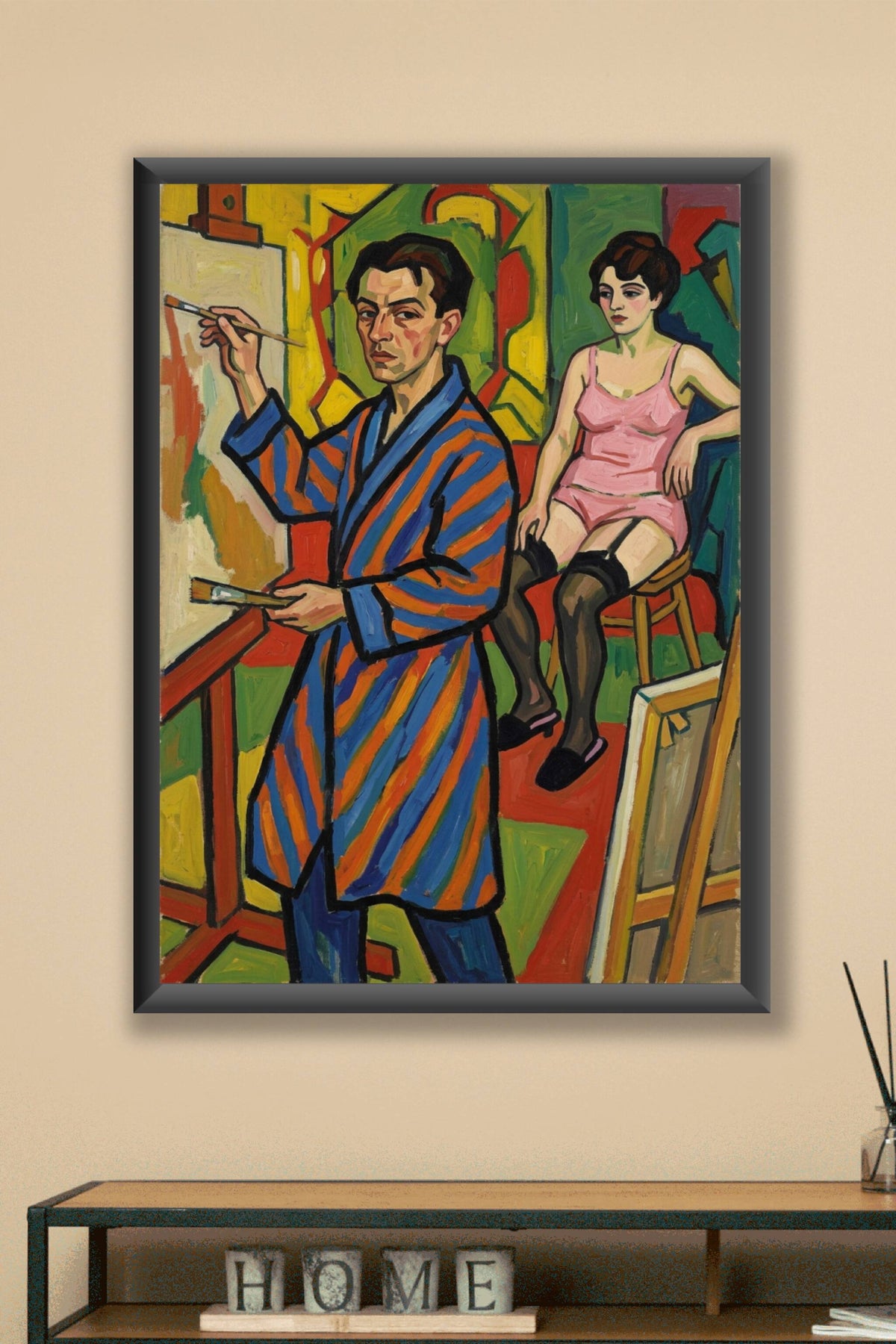 Affiche d'Artiste et son Modèle, poster expressionniste
