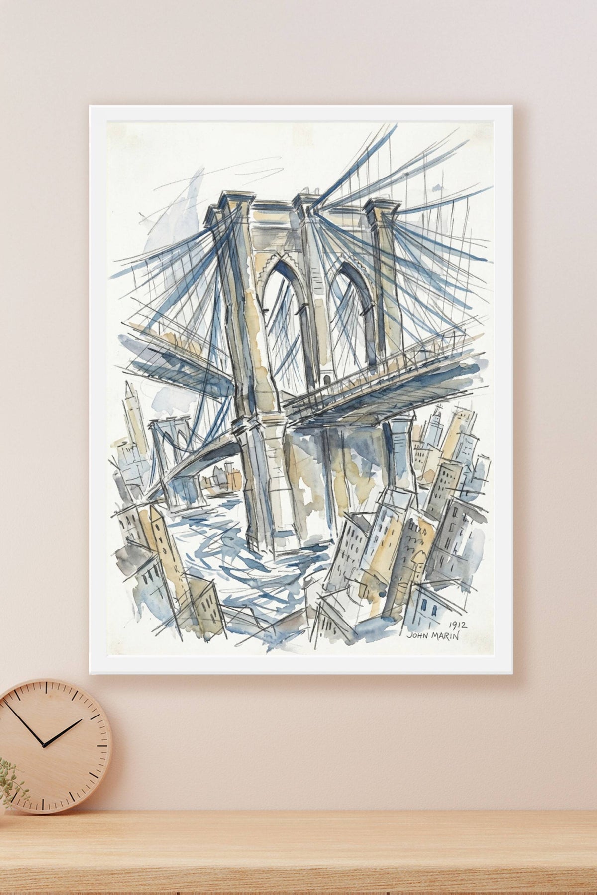 Affiche du pont de Brooklyn, poster aquarelle