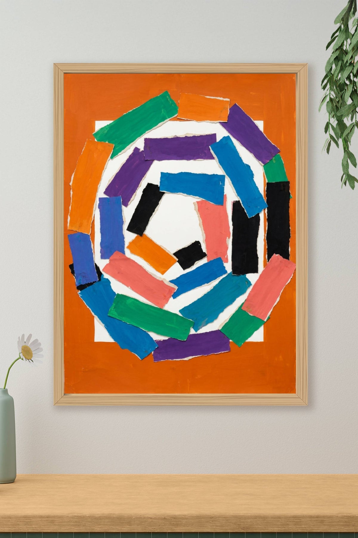 Poster d'art contemporain, collage de papiers
