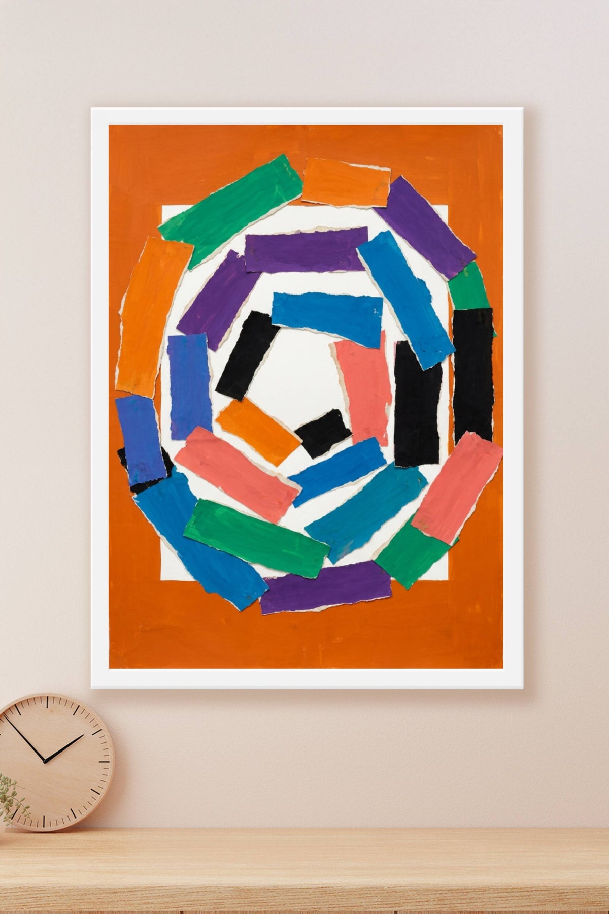 Poster d'art contemporain, collage de papiers