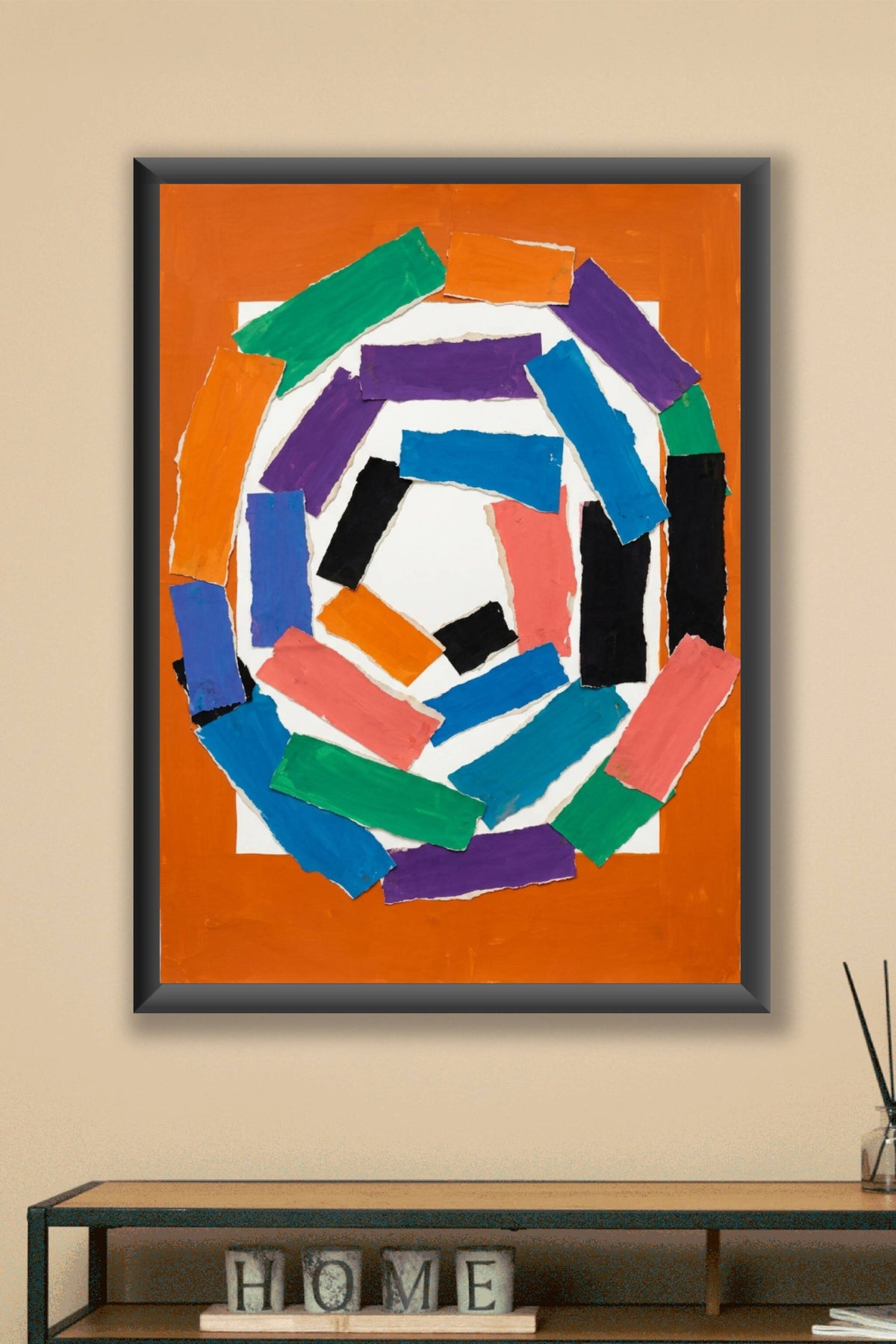Poster d'art contemporain, collage de papiers
