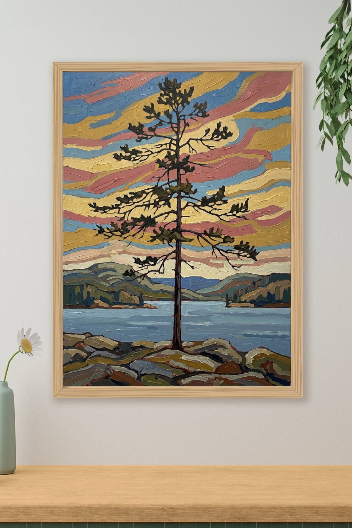 Affiche de paysage canadien, poster sapin