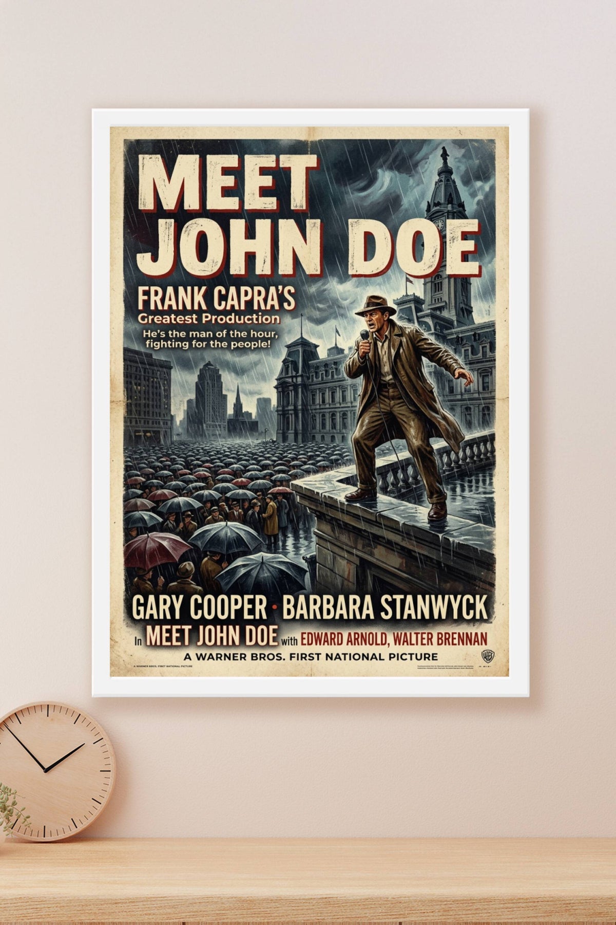 Affiche Meet John Doe, poster film vintage