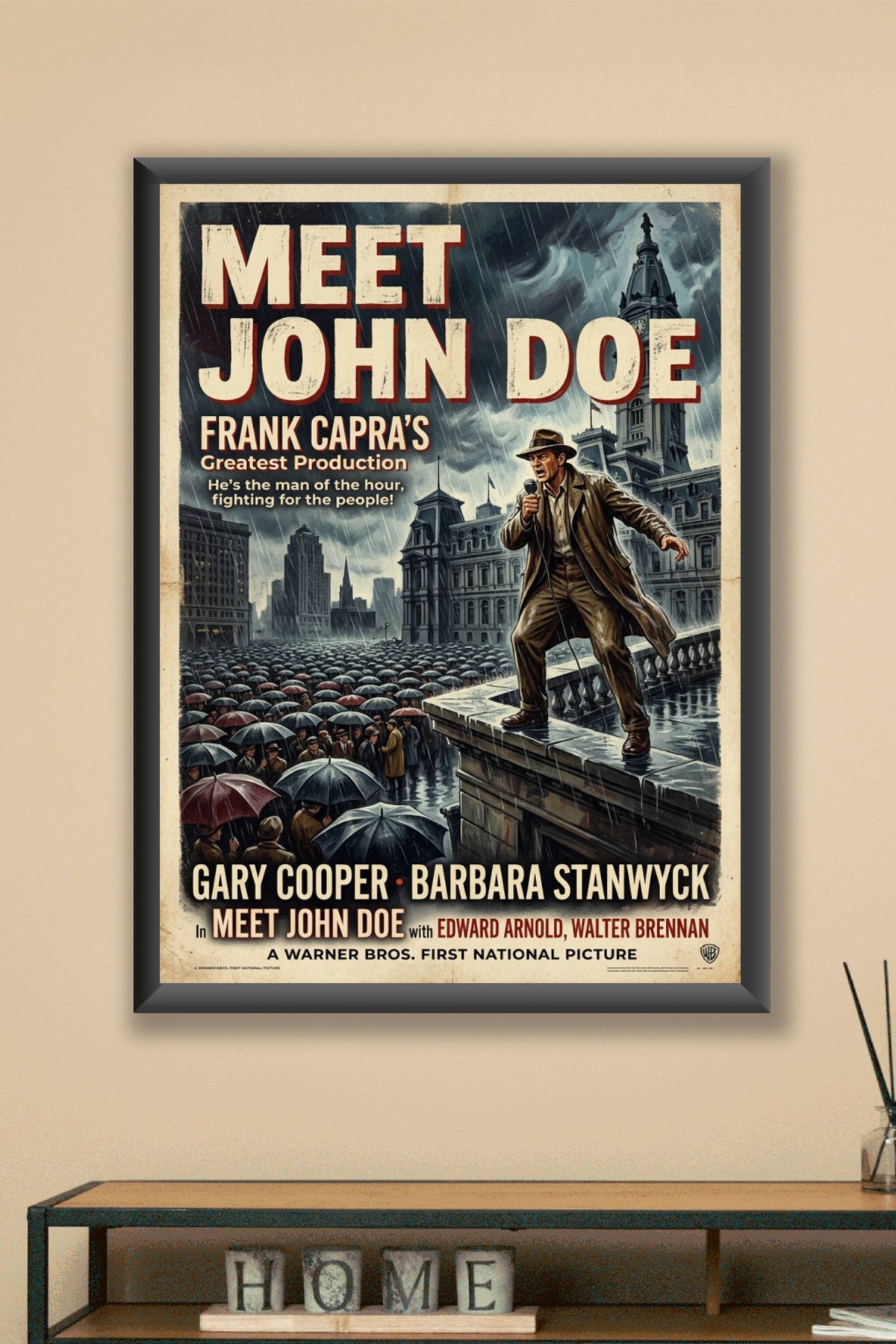 Affiche Meet John Doe, poster film vintage