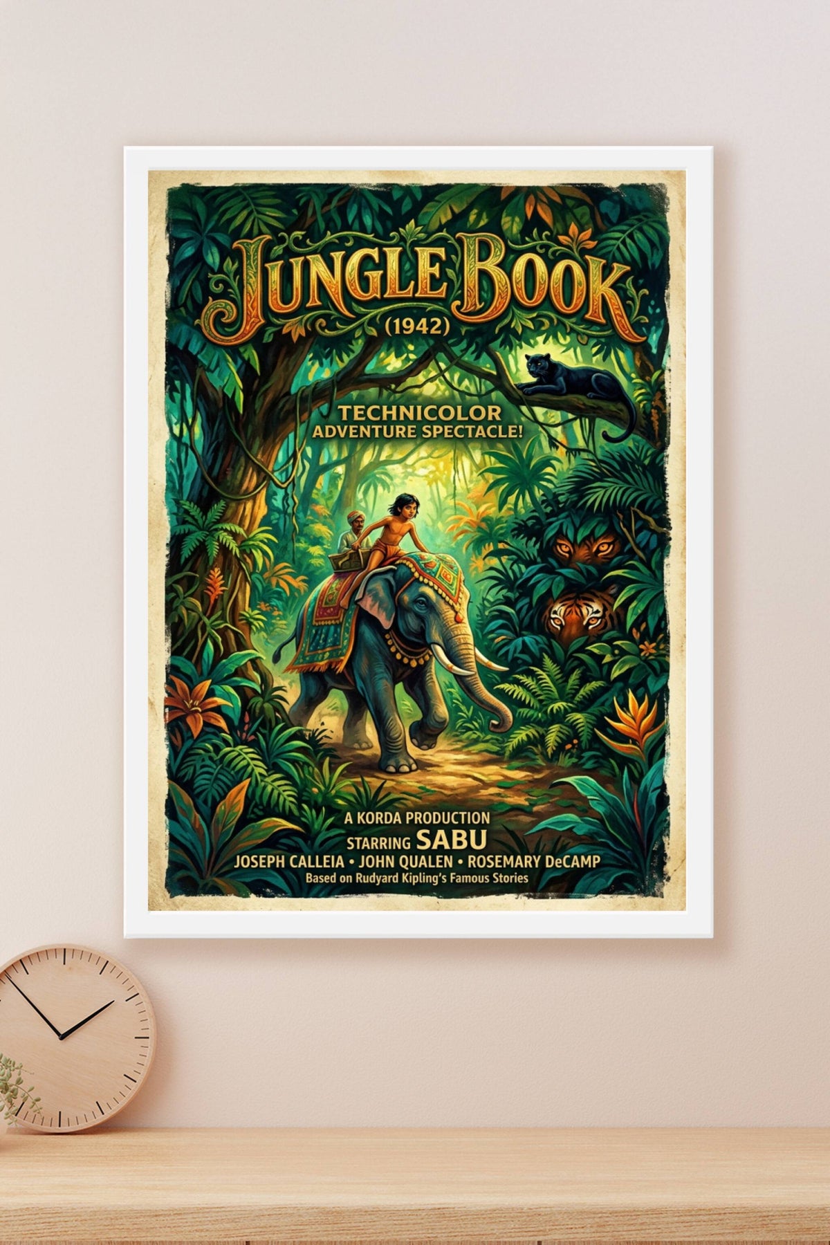 Affiche du Livre de la Jungle, poster éléphant