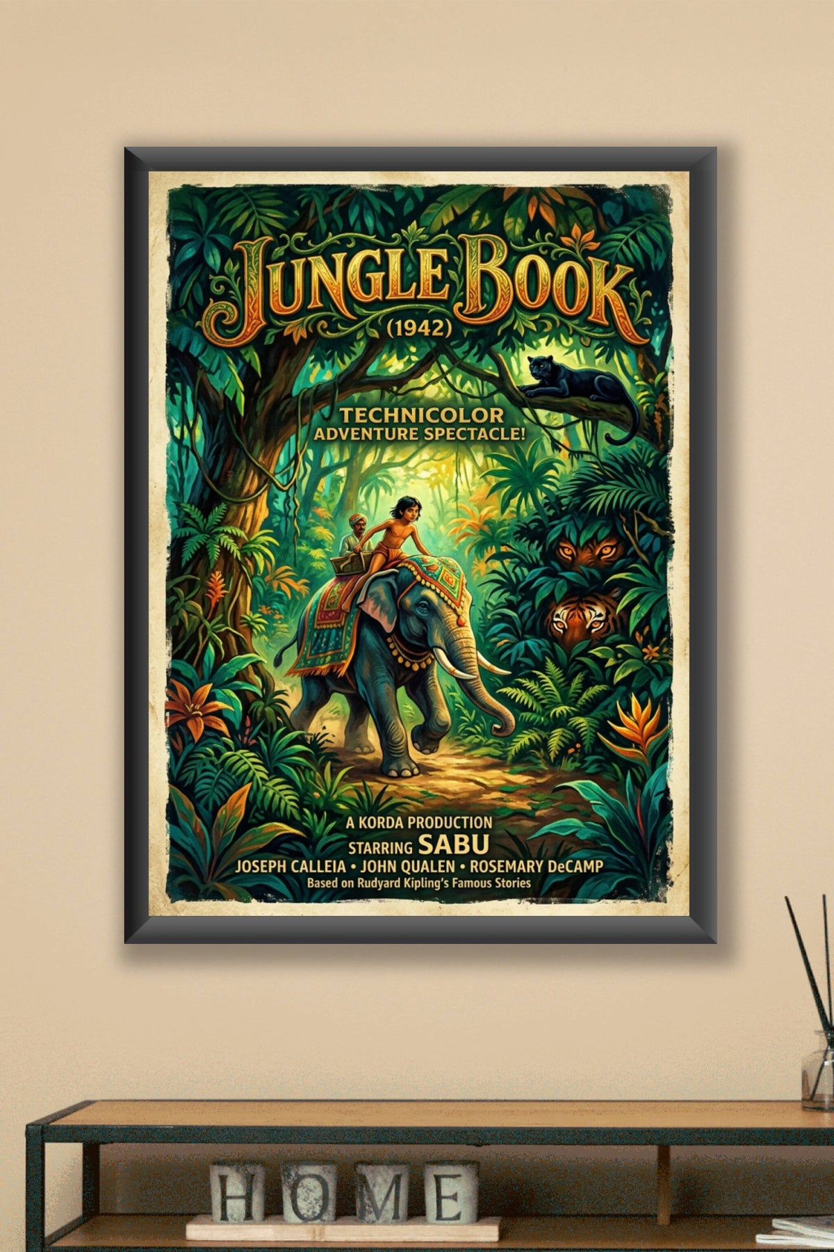 Affiche du Livre de la Jungle, poster éléphant