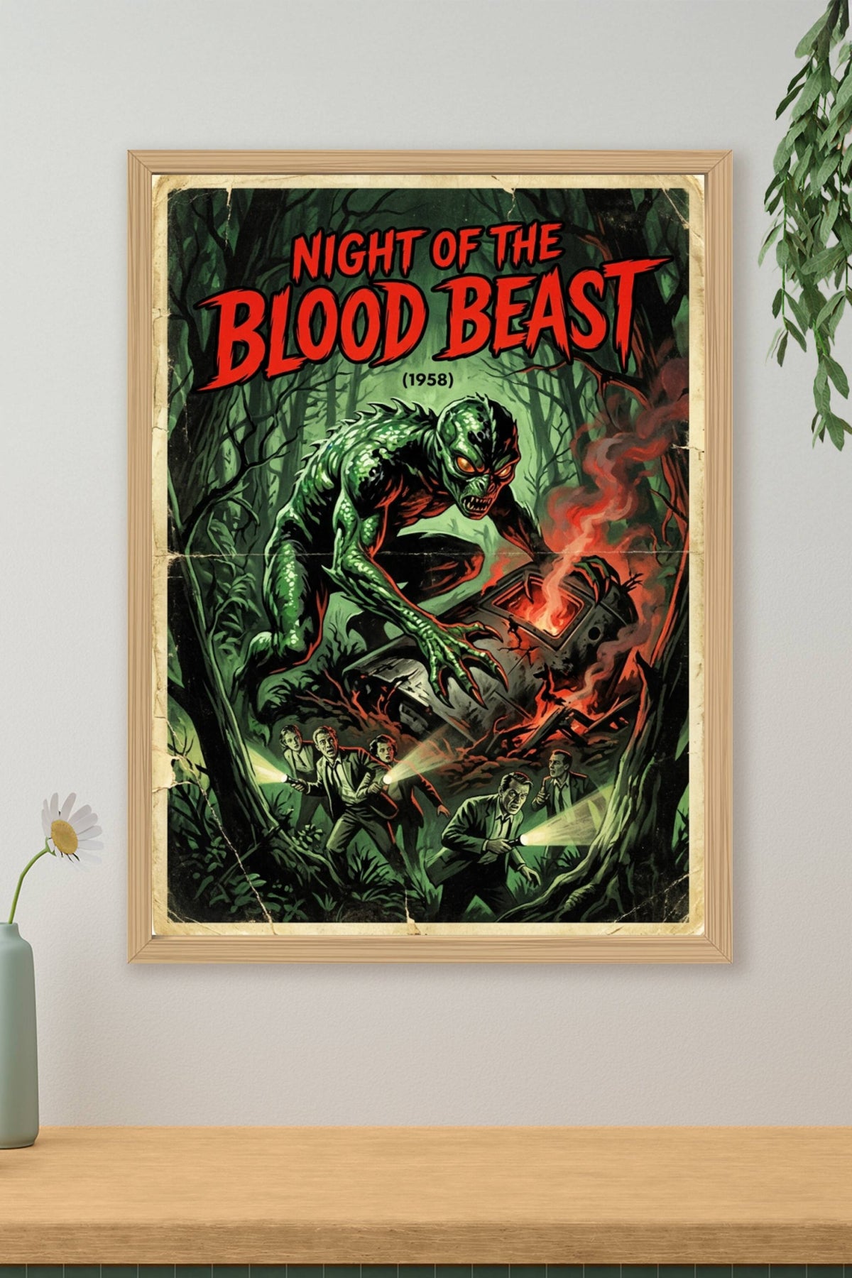 Affiche Night of the Blood Beast, poster horreur 1958