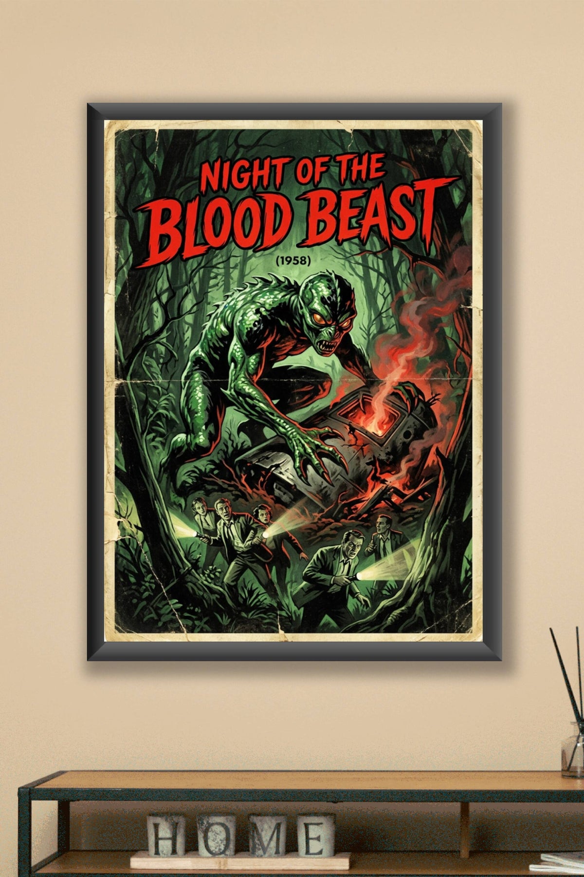 Affiche Night of the Blood Beast, poster horreur 1958