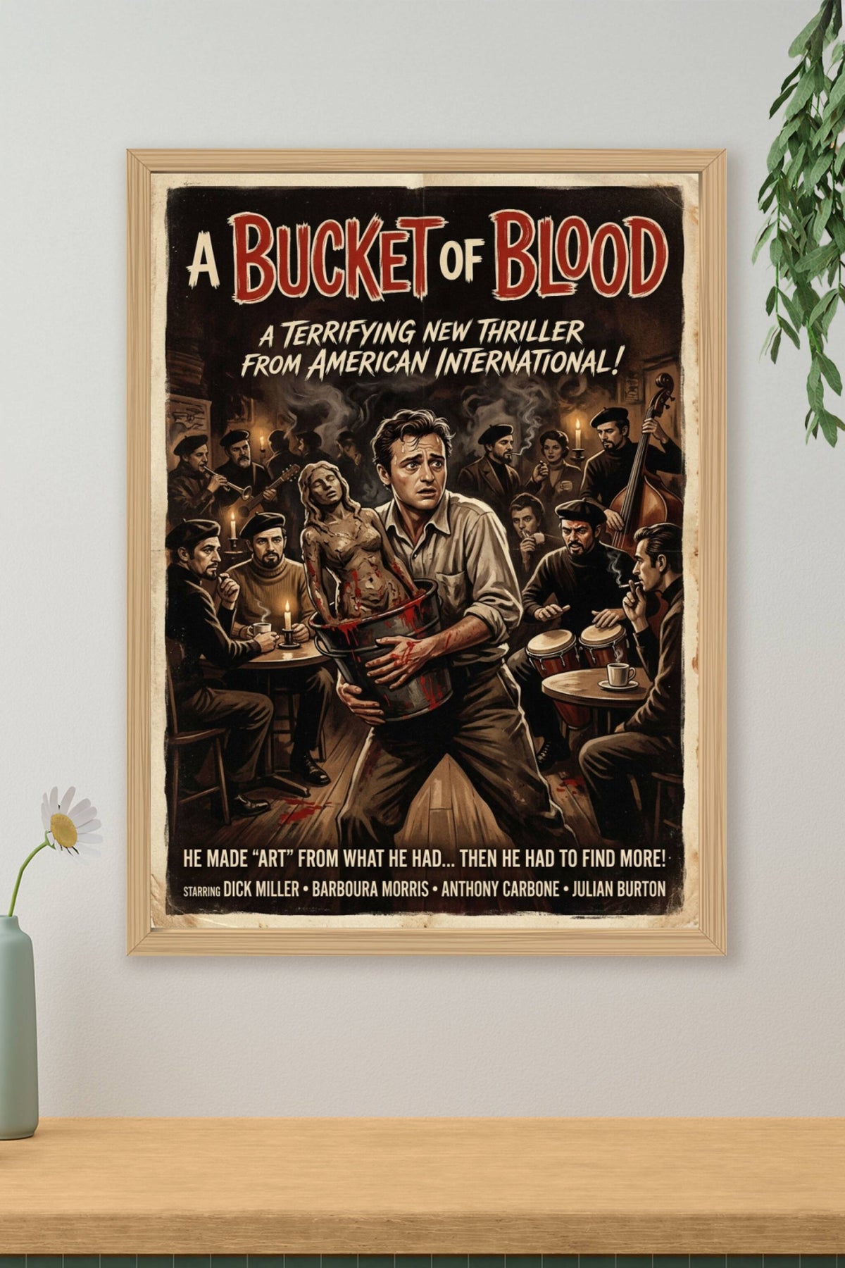 Affiche A Bucket of Blood, poster style vintage