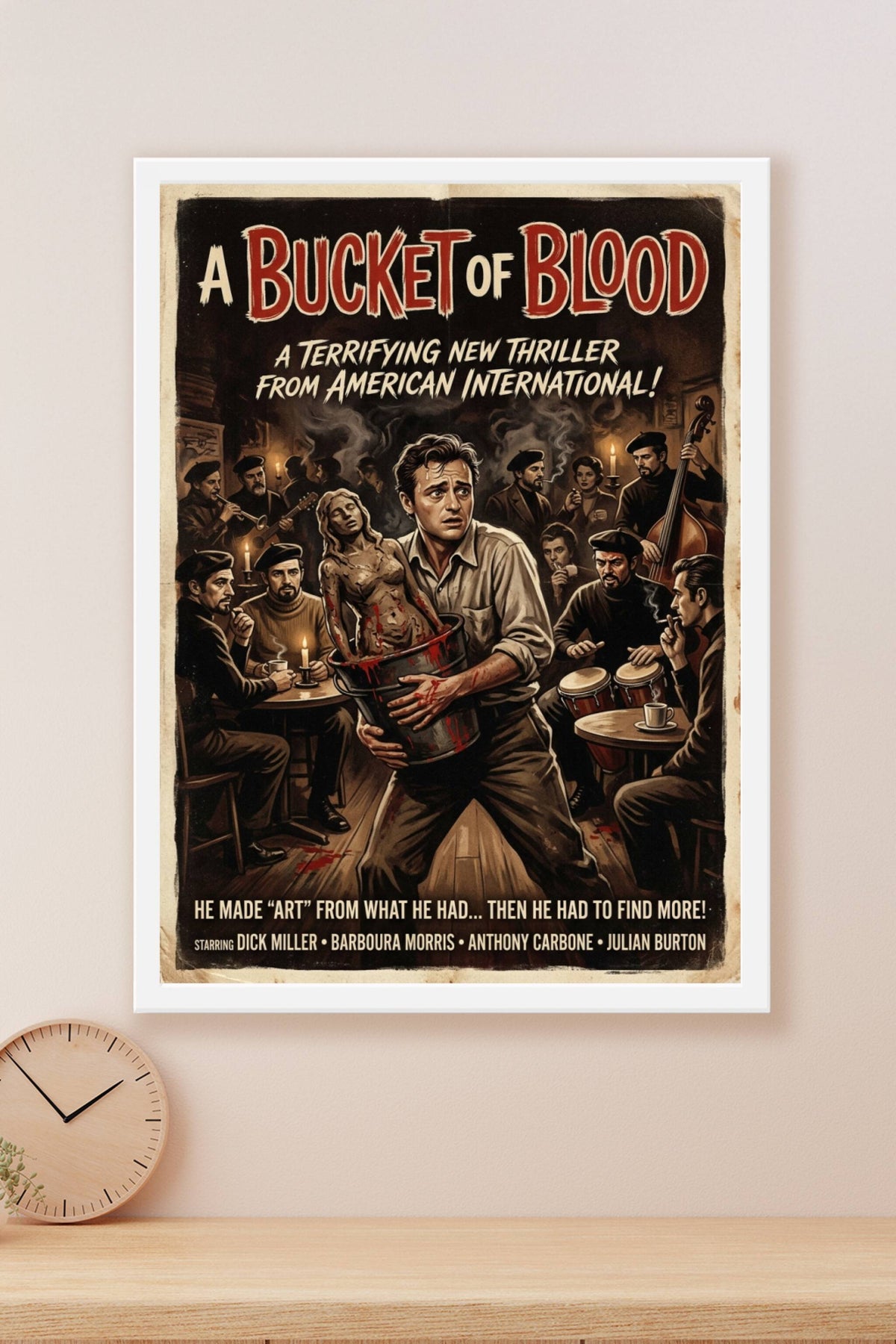 Affiche A Bucket of Blood, poster style vintage