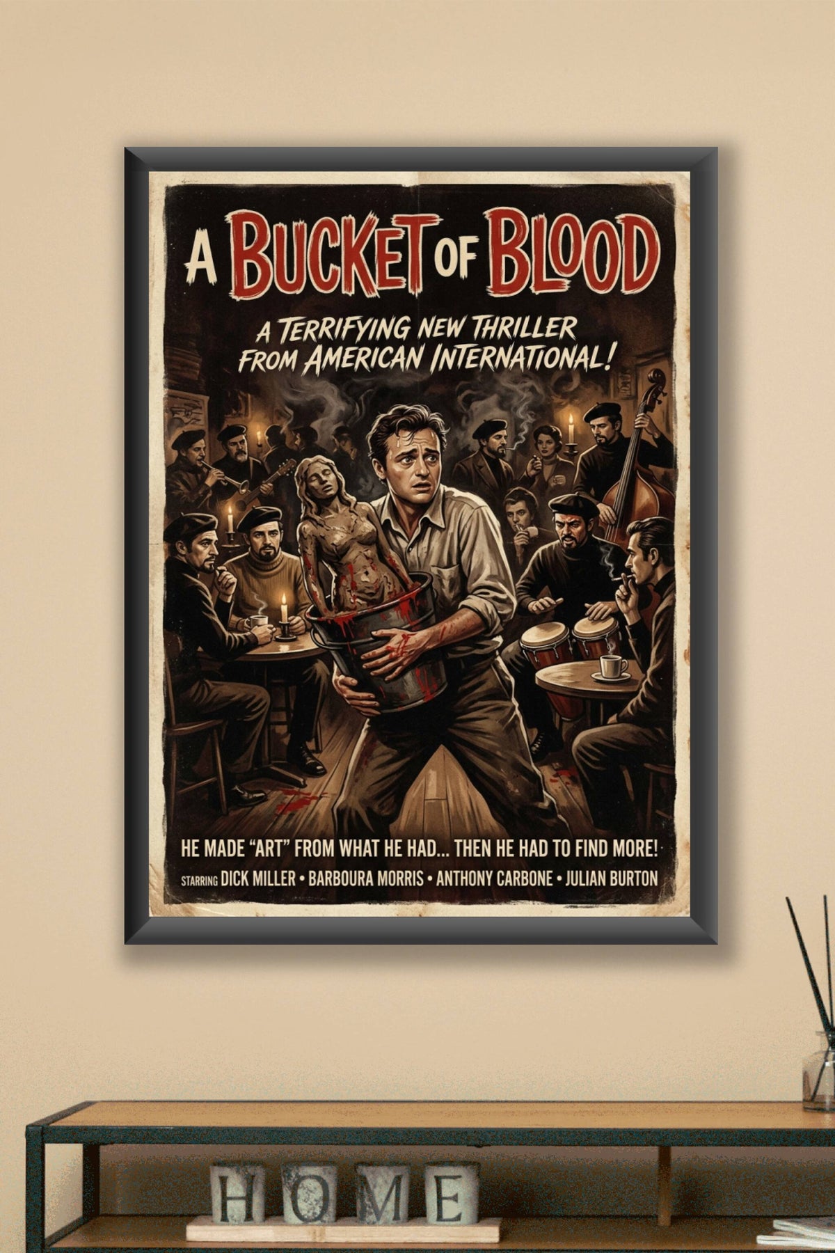 Affiche A Bucket of Blood, poster style vintage