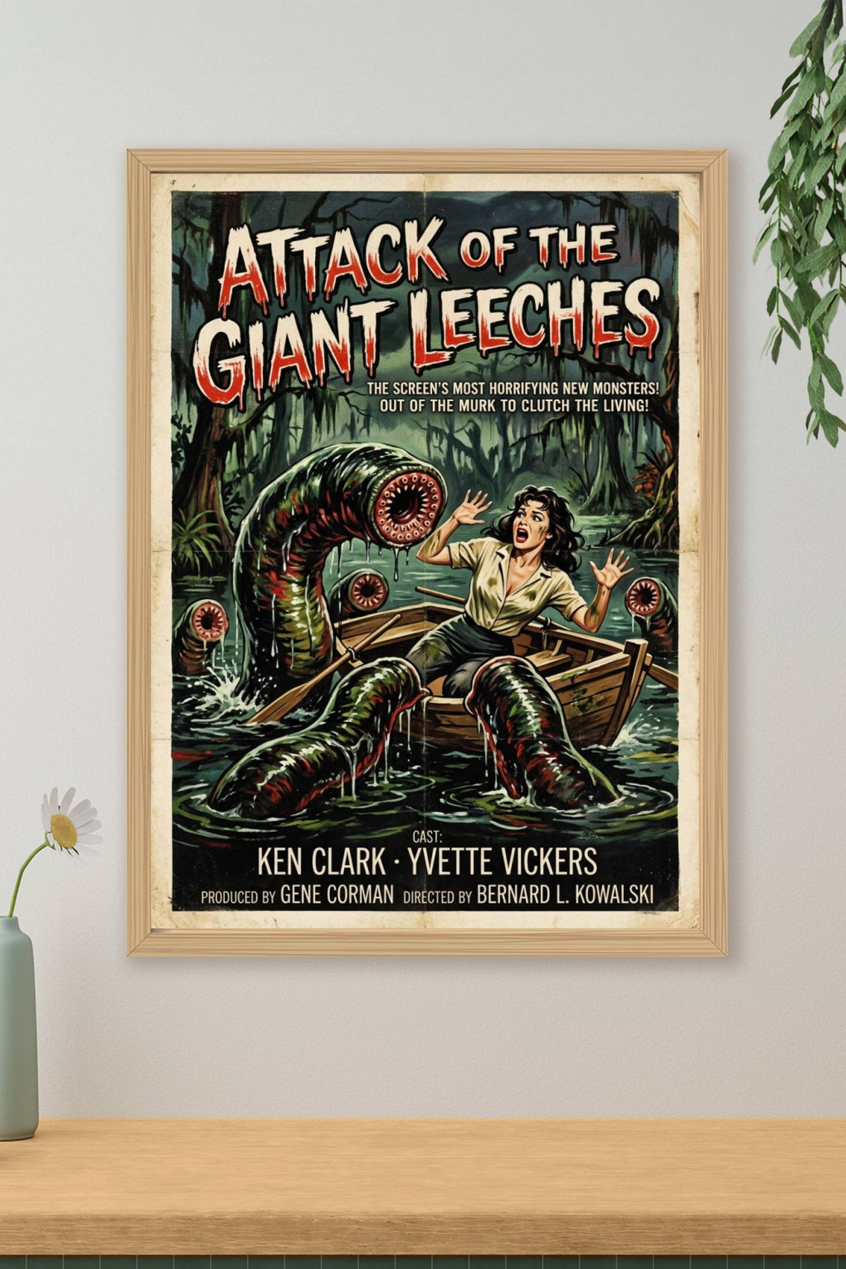 Affiche Attack of the Giant Leeches, poster vintage