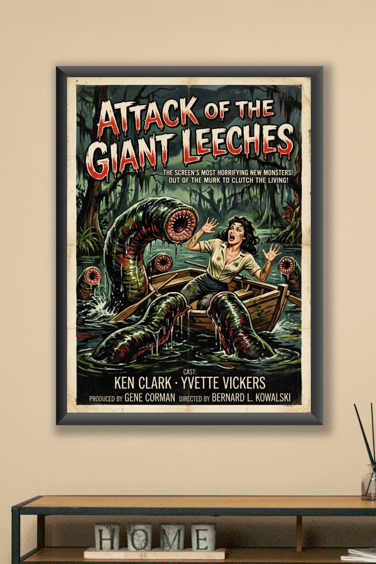 Affiche Attack of the Giant Leeches, poster vintage