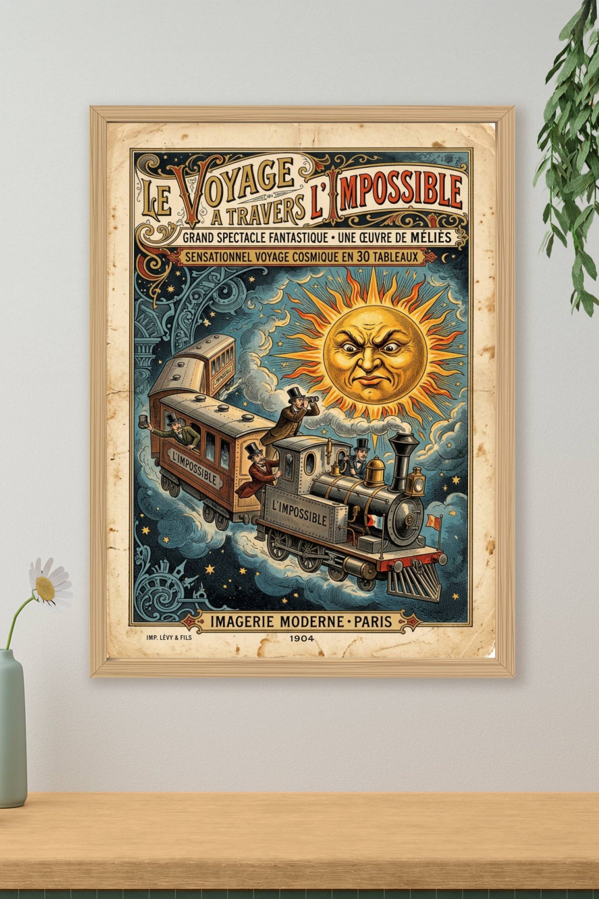 Affiche Le Voyage à travers l'Impossible, poster Méliès