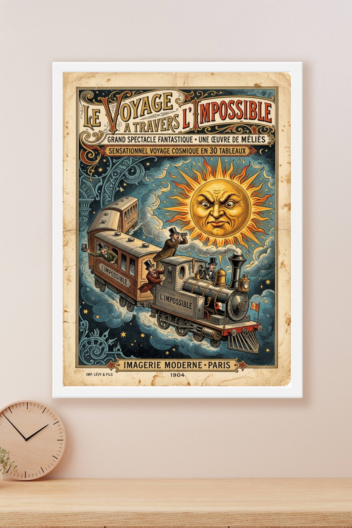 Affiche Le Voyage à travers l'Impossible, poster Méliès