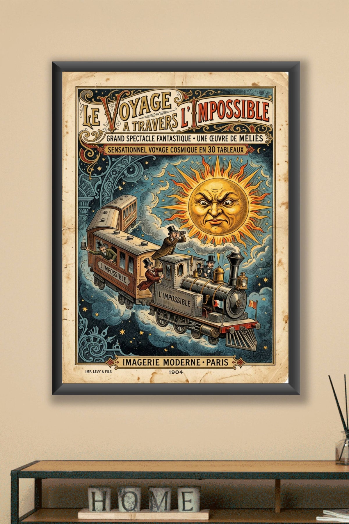 Affiche Le Voyage à travers l'Impossible, poster Méliès