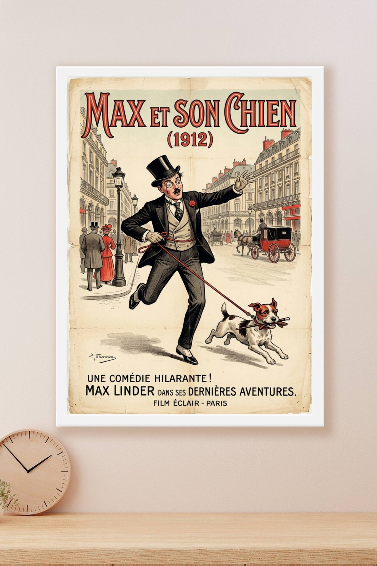 Affiche de Max et son chien, poster vintage 1912