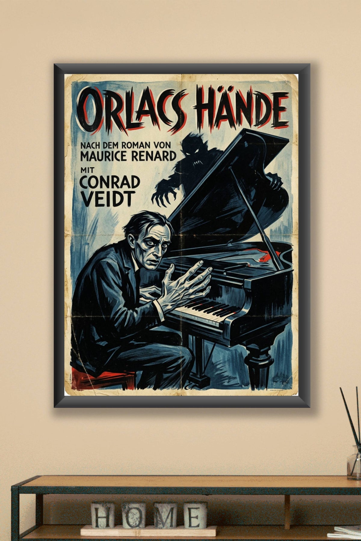 Affiche d'Orlacs Hände, poster cinéma expressionniste