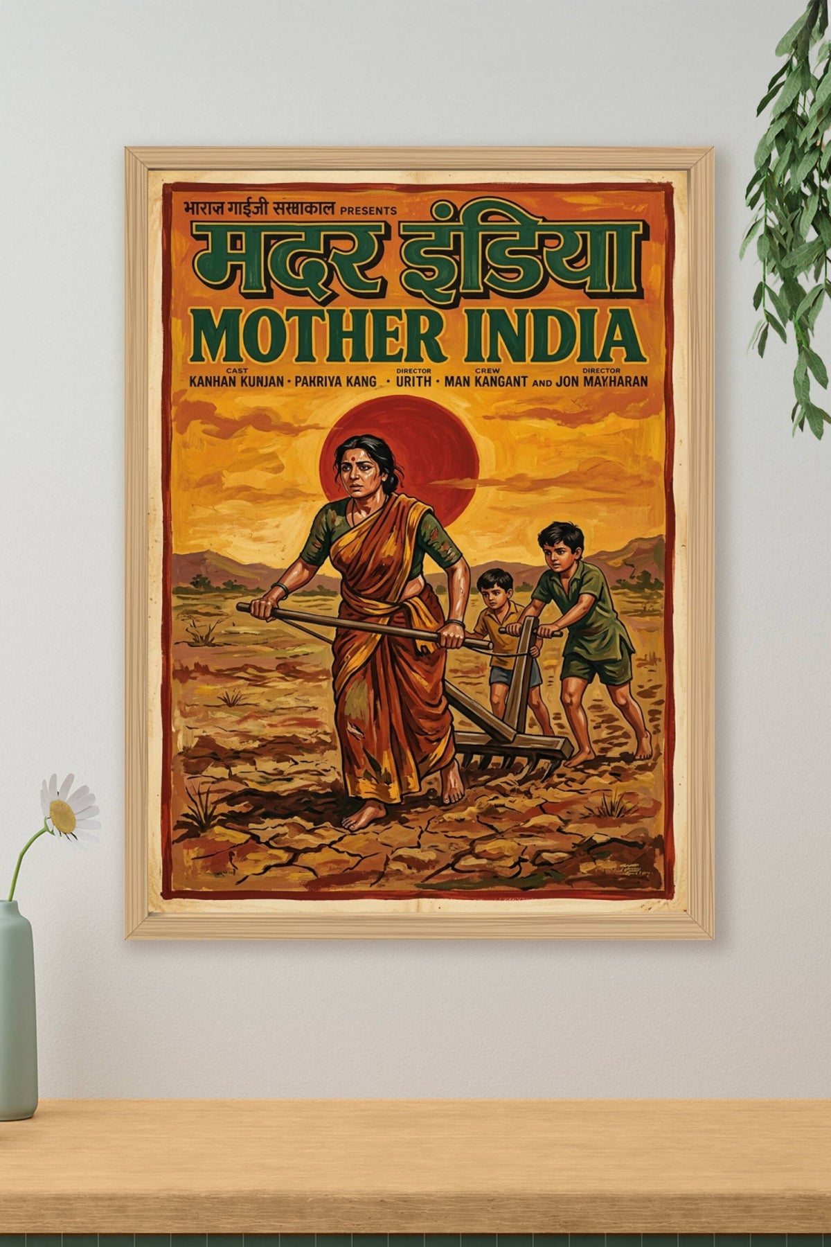 Affiche Mother India, poster style vintage