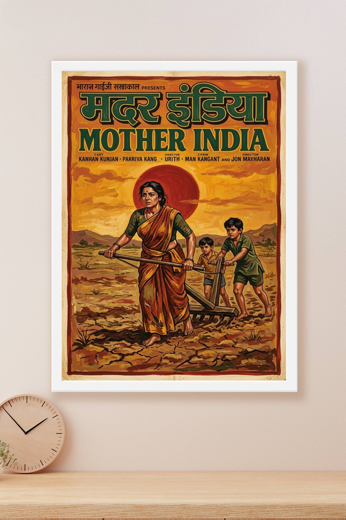 Affiche Mother India, poster style vintage