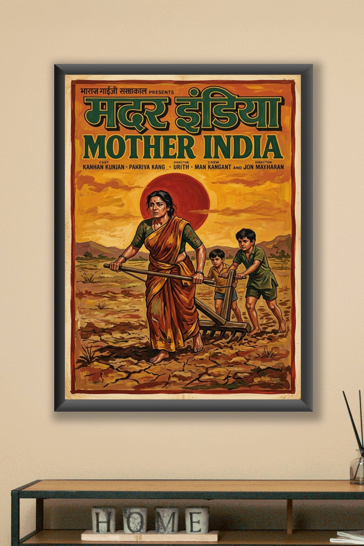 Affiche Mother India, poster style vintage