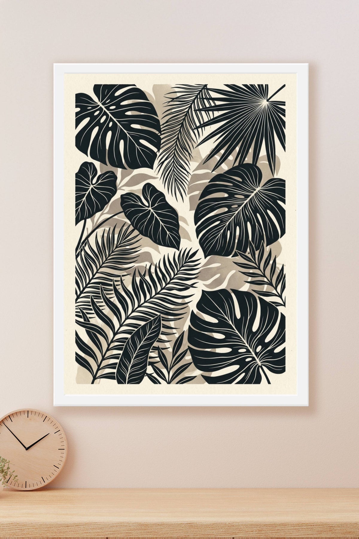 Affiche de feuillage tropical, poster monstera