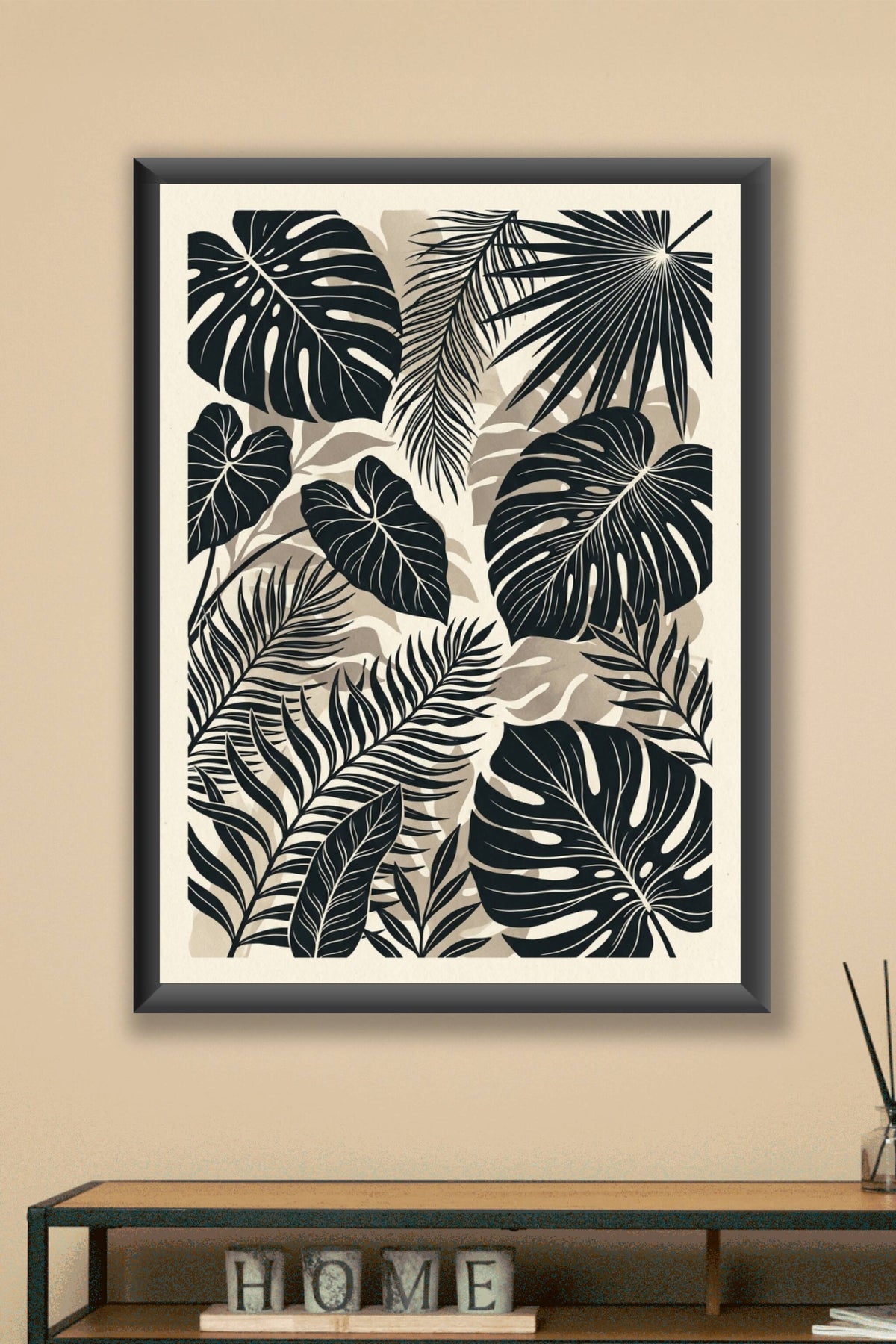 Affiche de feuillage tropical, poster monstera