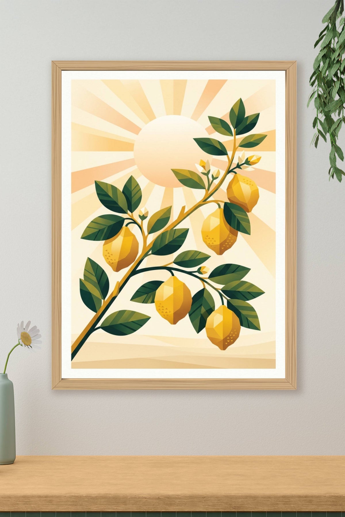 Affiche de Citrons, poster graphique et solaire