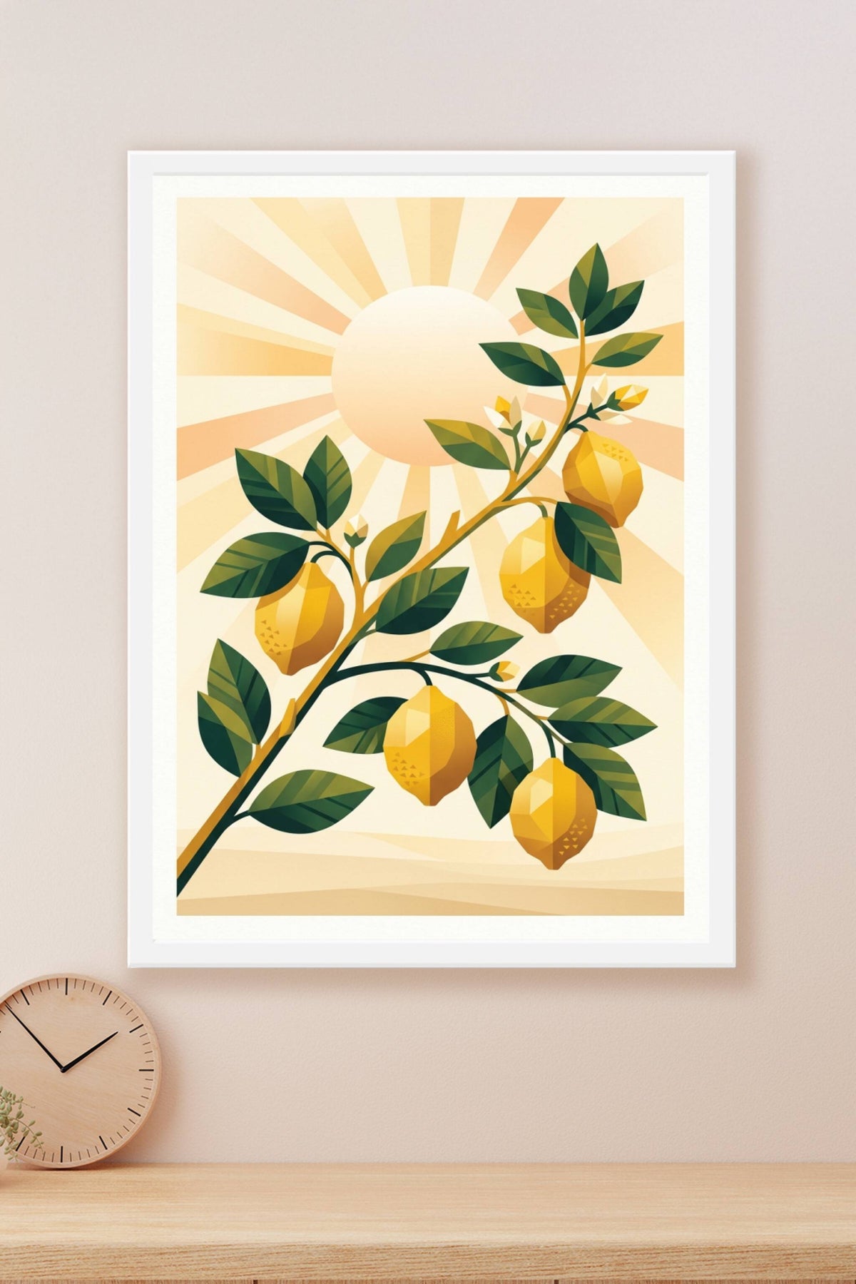 Affiche de Citrons, poster graphique et solaire