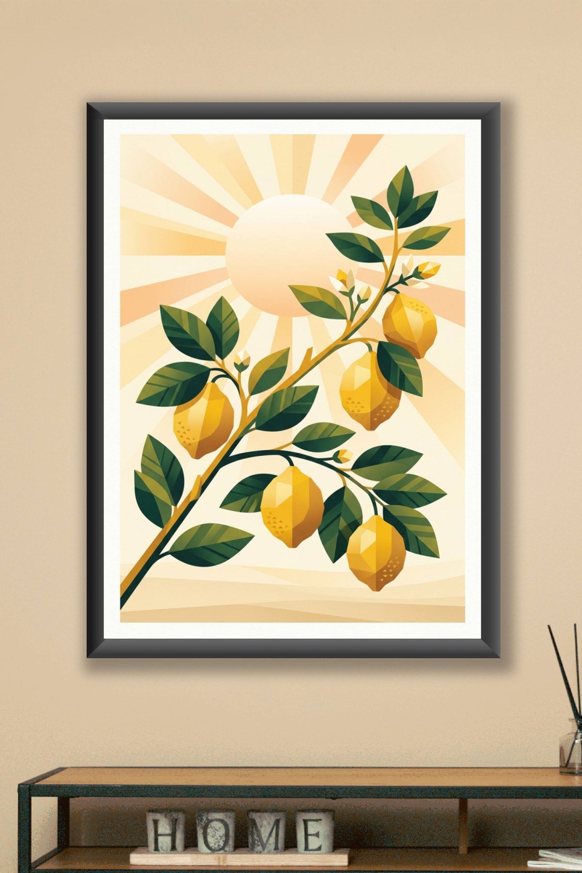 Affiche de Citrons, poster graphique et solaire