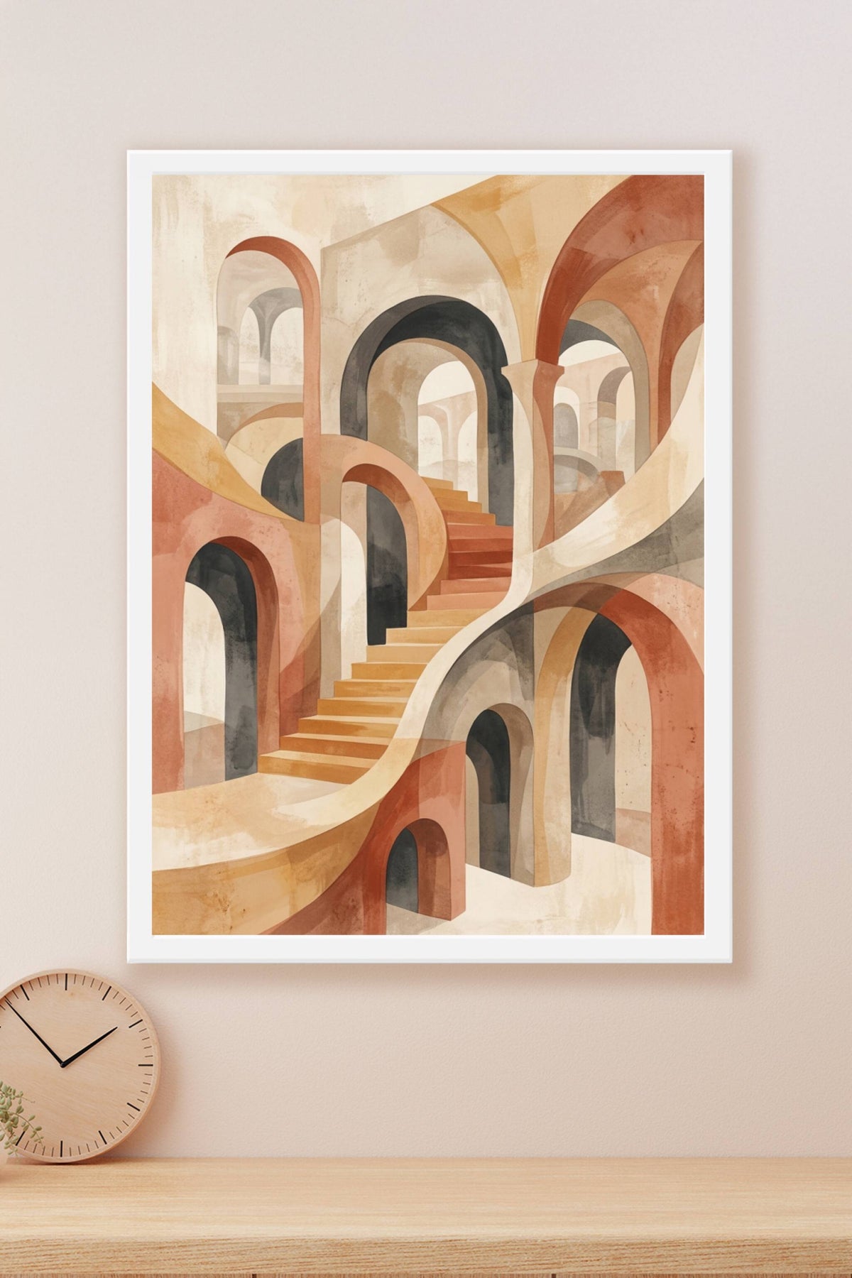 Affiche d'escalier abstrait, poster arches