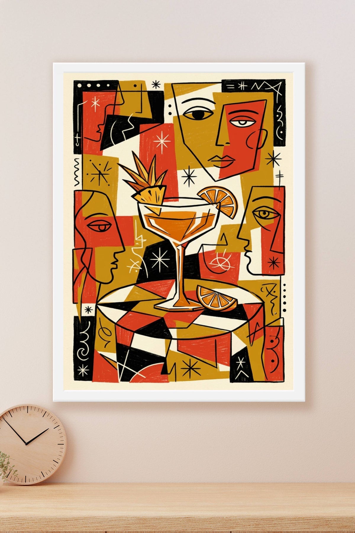 Affiche de Cocktail, poster cubiste abstrait