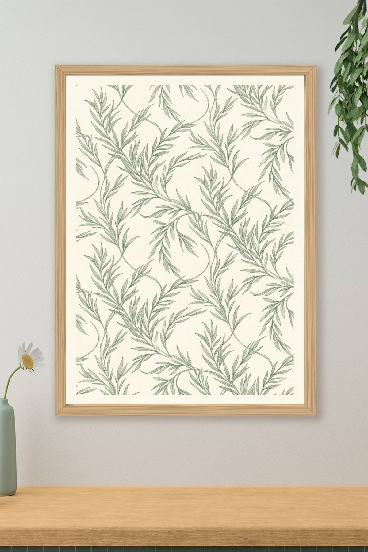 Affiche de feuillage, poster feuilles vertes