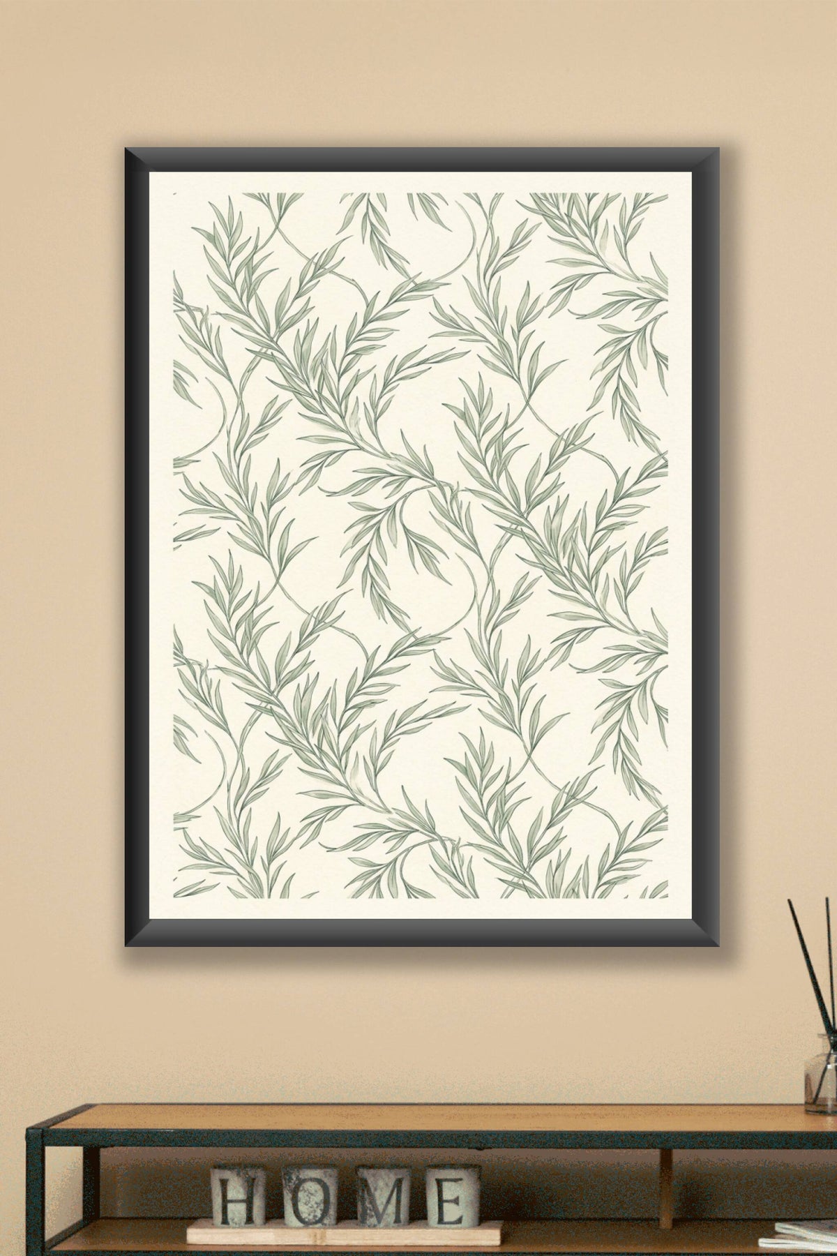 Affiche de feuillage, poster feuilles vertes