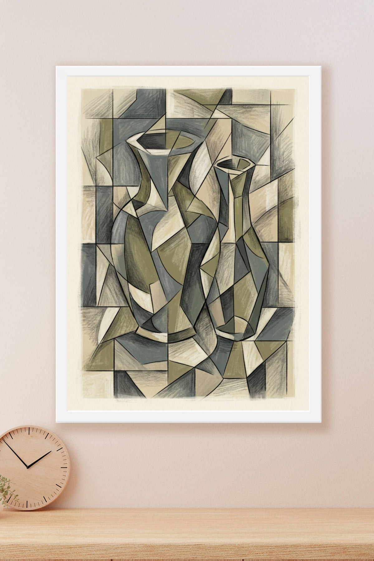 Affiche de vases cubistes, poster style abstrait