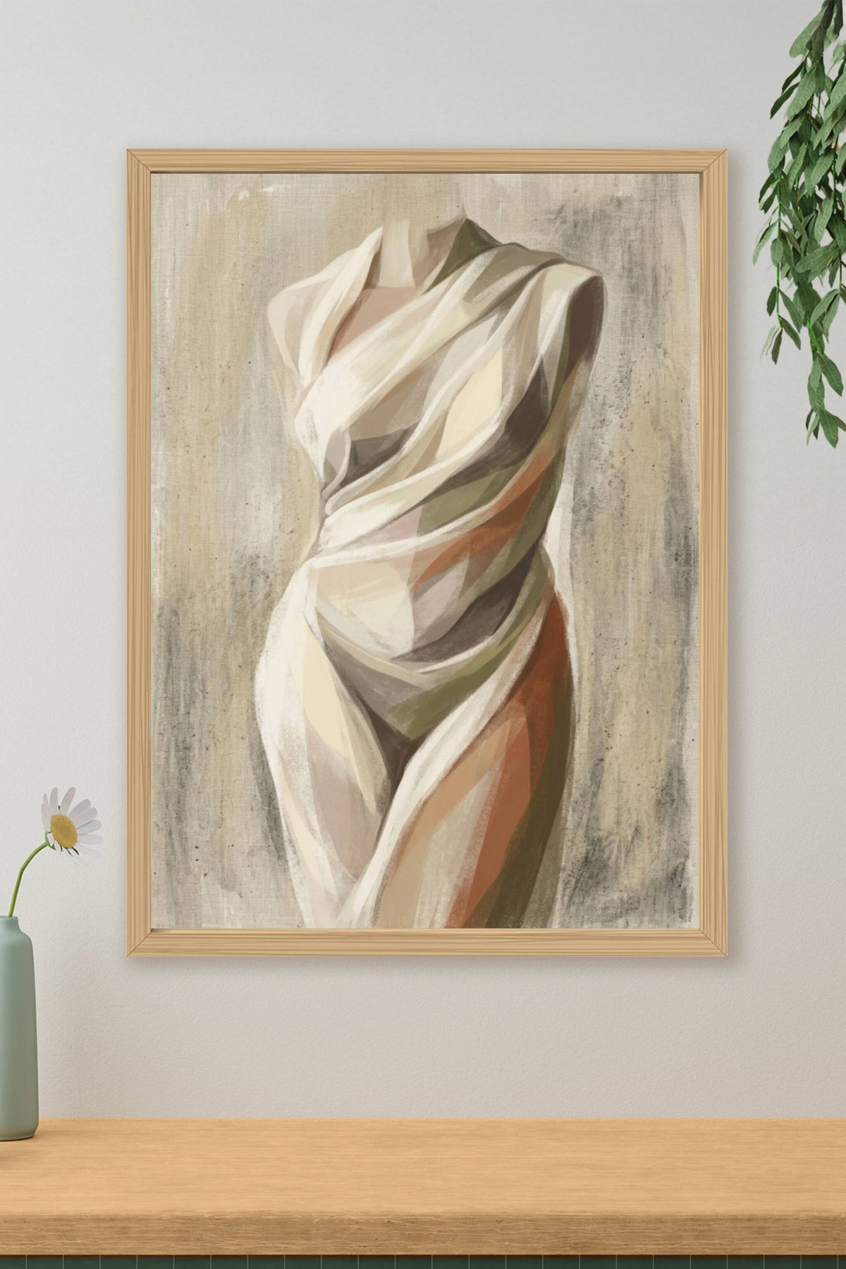 Affiche buste drapé, poster abstrait