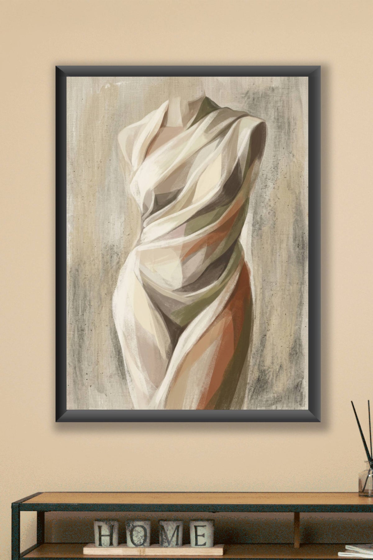 Affiche buste drapé, poster abstrait