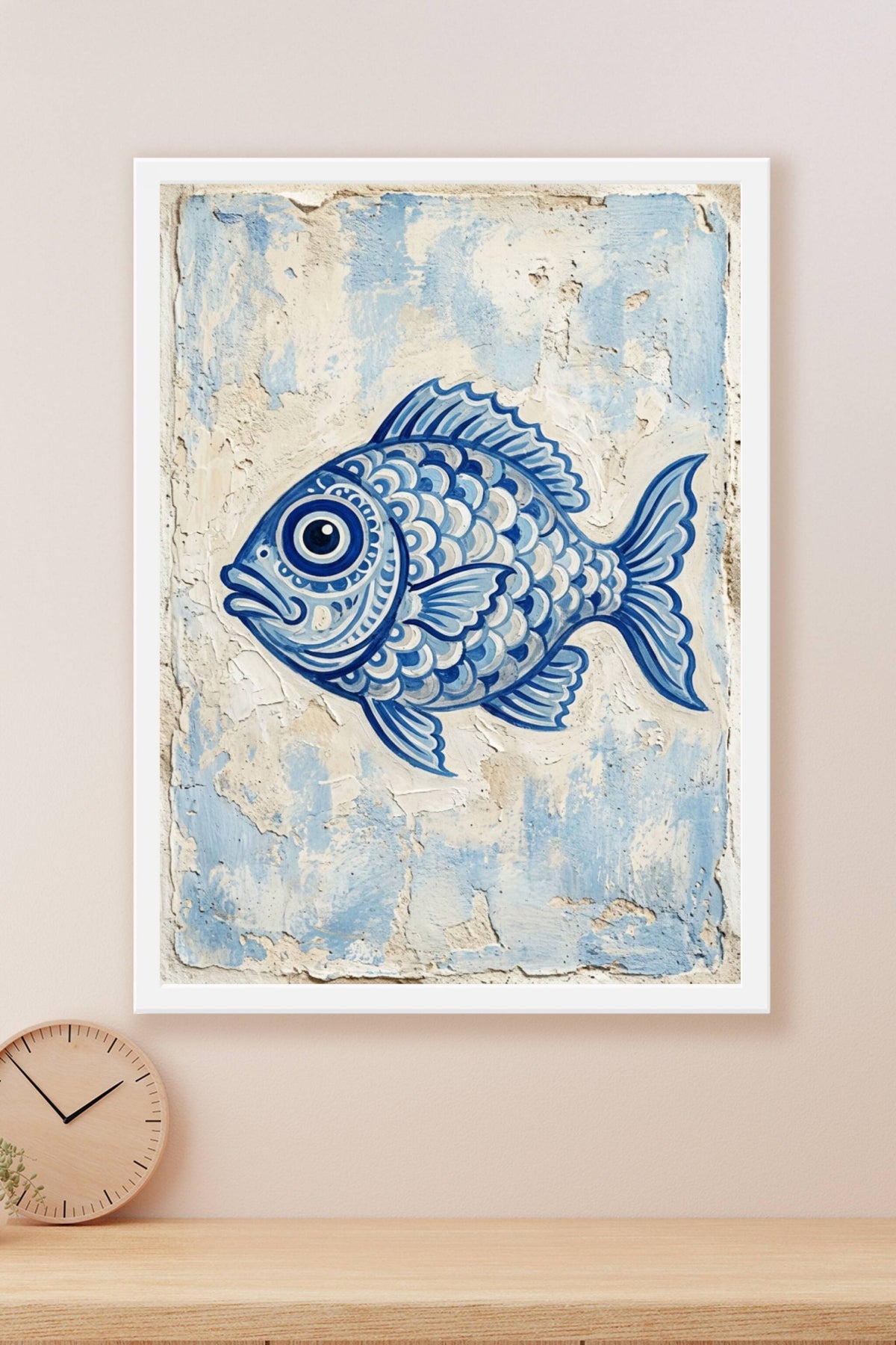 Affiche de Poisson bleu, poster azulejo portugais