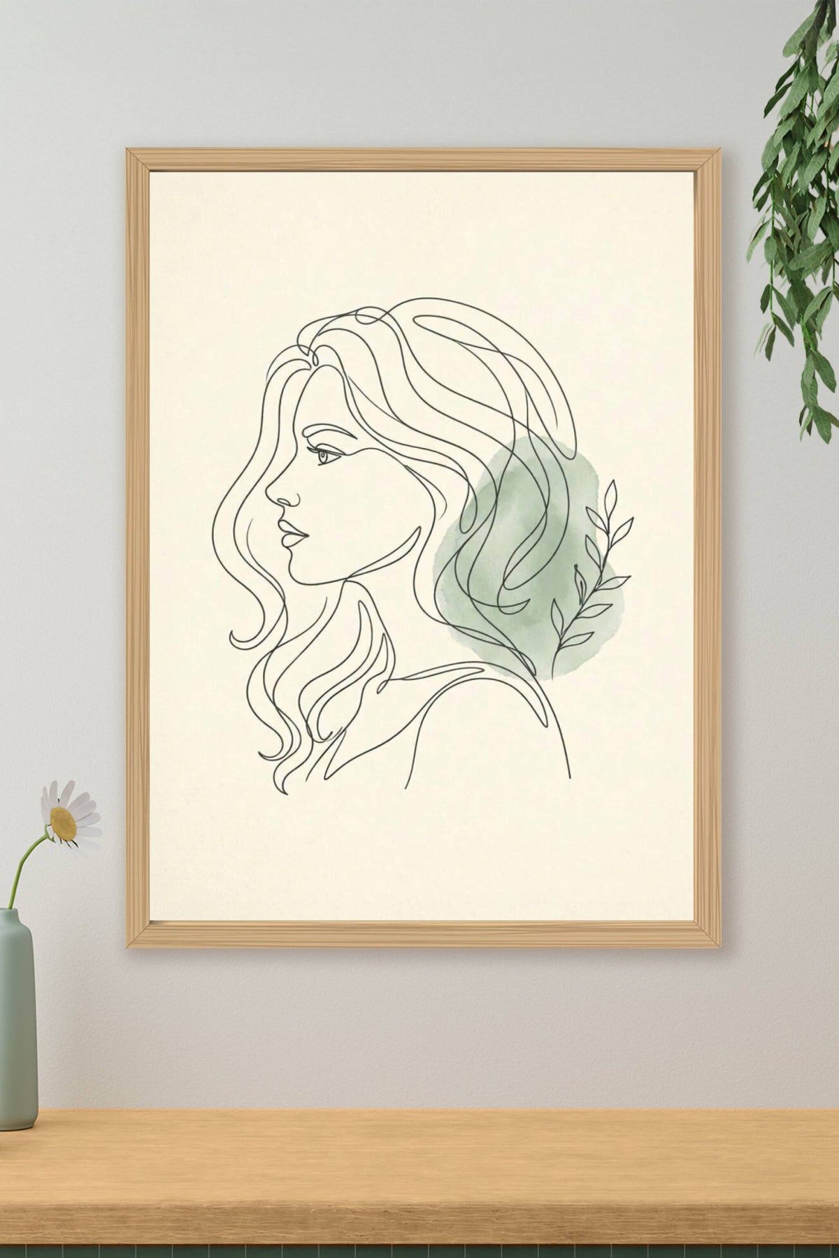 Affiche de femme, poster visage minimaliste