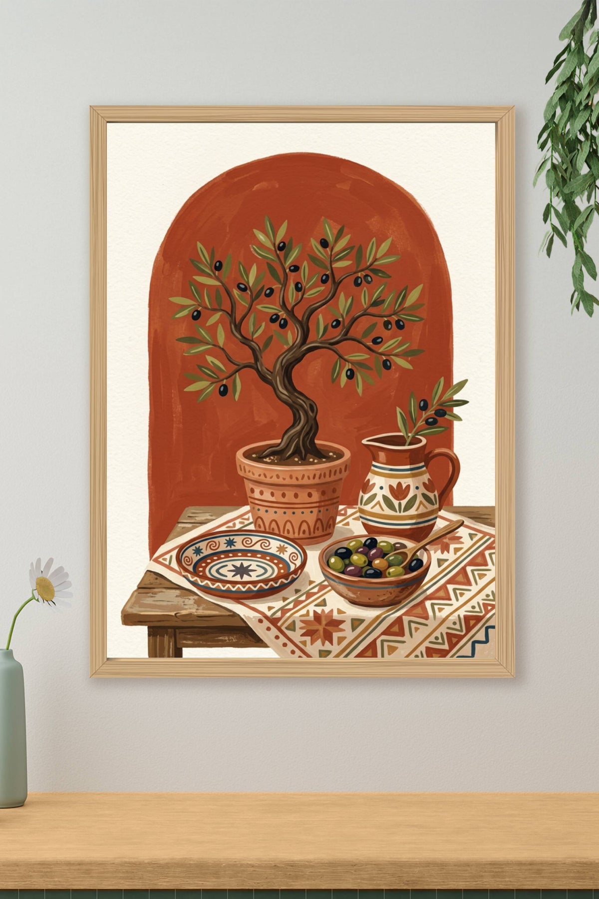Affiche d'olivier, poster poterie méditerranéenne