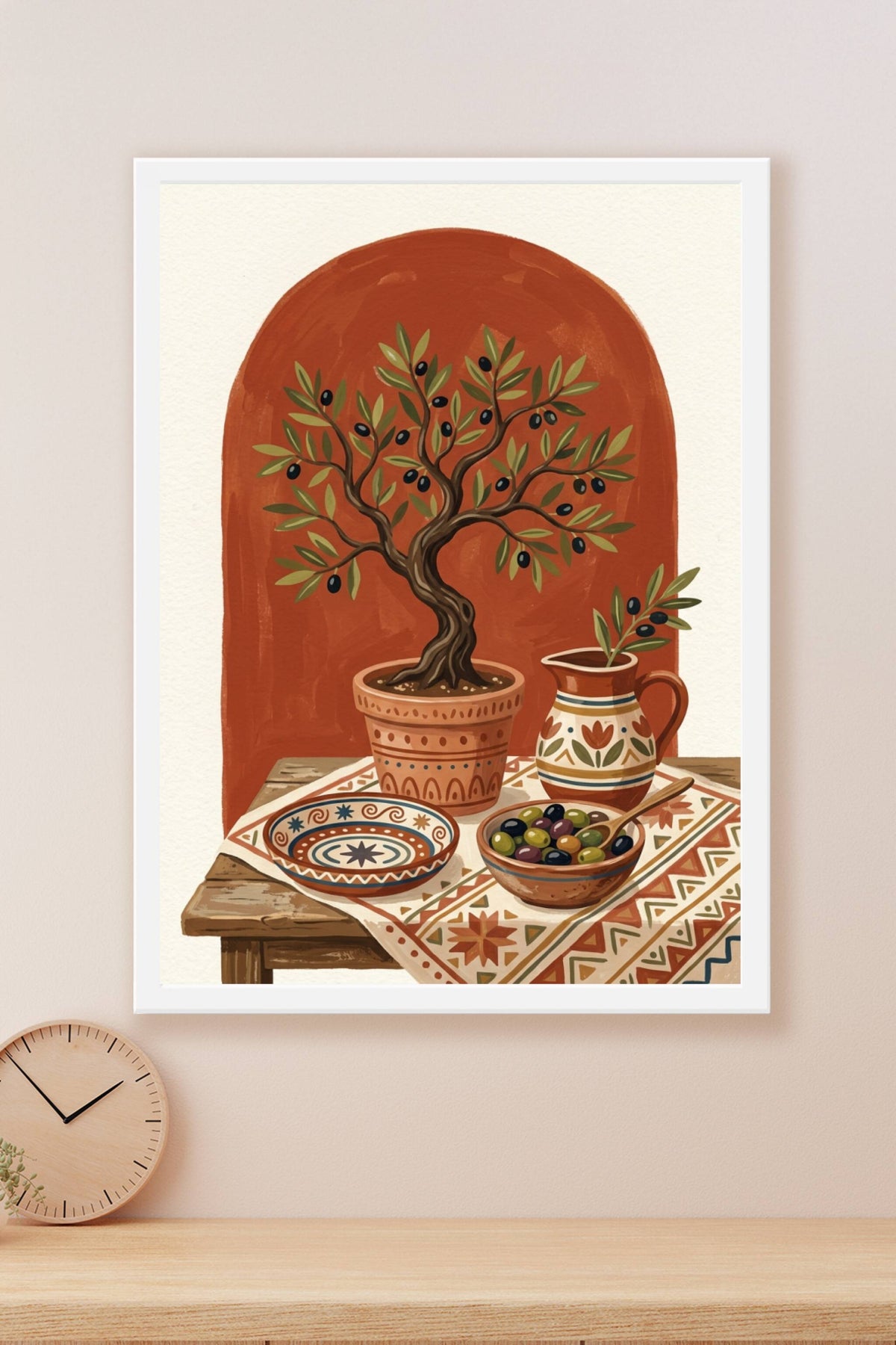 Affiche d'olivier, poster poterie méditerranéenne