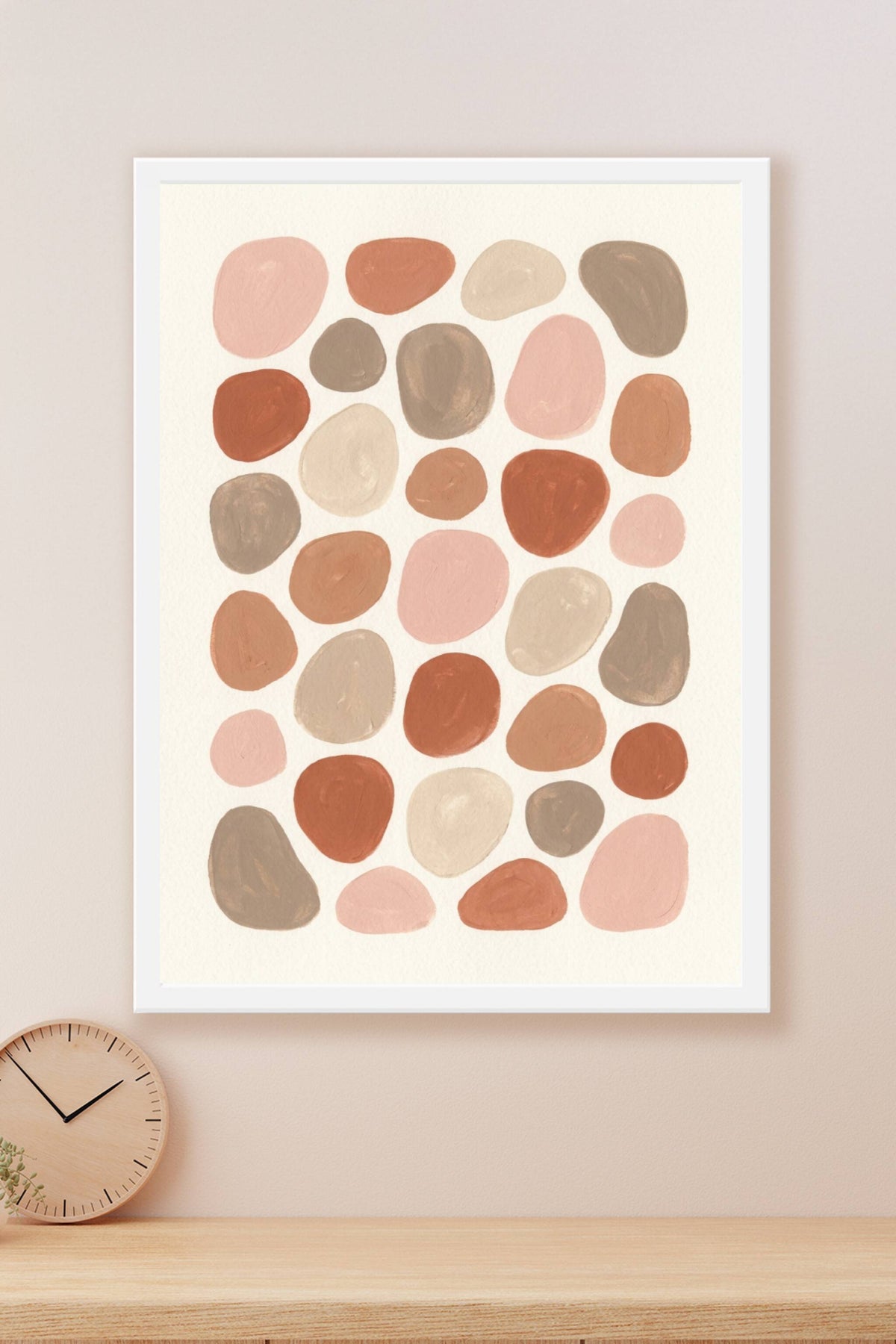 Affiche de galets abstraits, poster terracotta