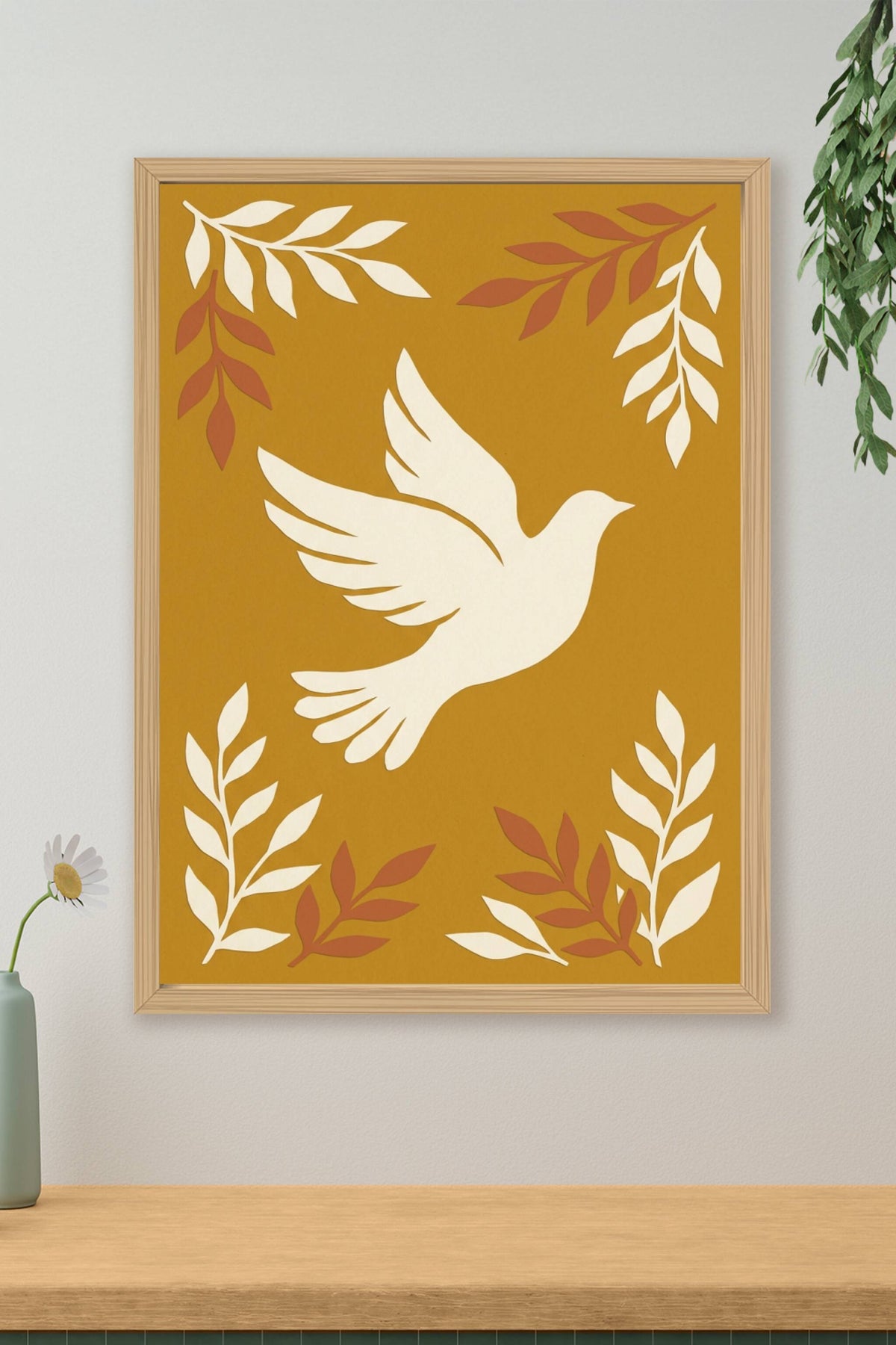 Affiche de colombe, poster oiseau blanc