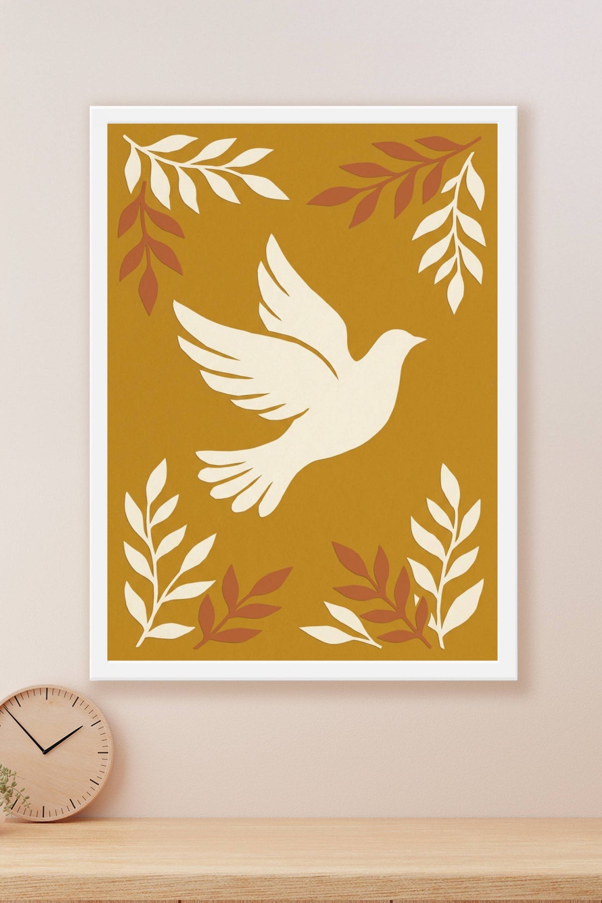 Affiche de colombe, poster oiseau blanc