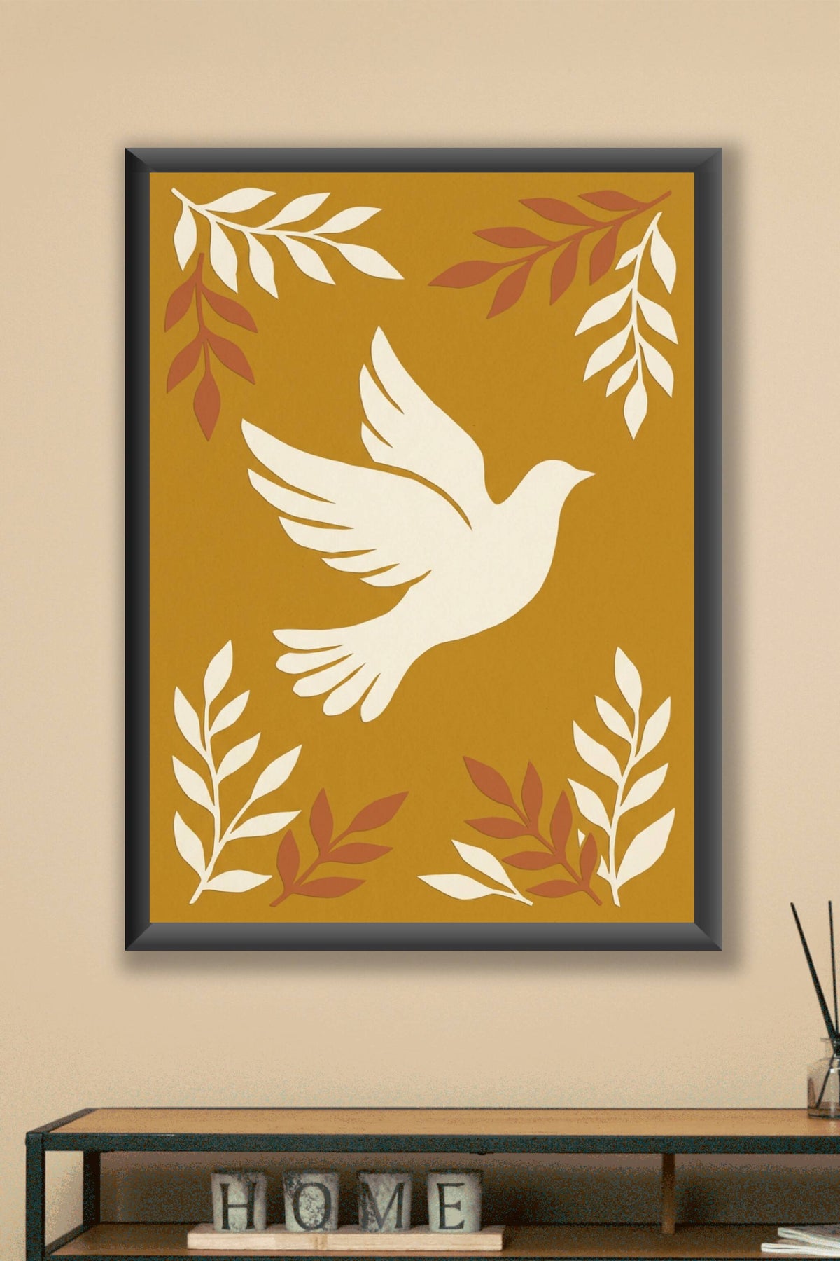 Affiche de colombe, poster oiseau blanc