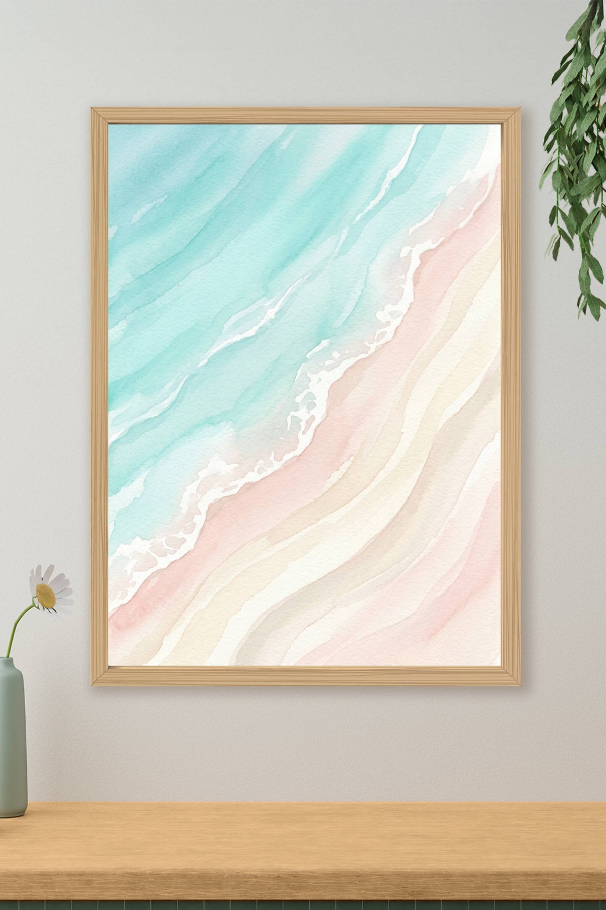 Affiche de bord de mer, poster aquarelle